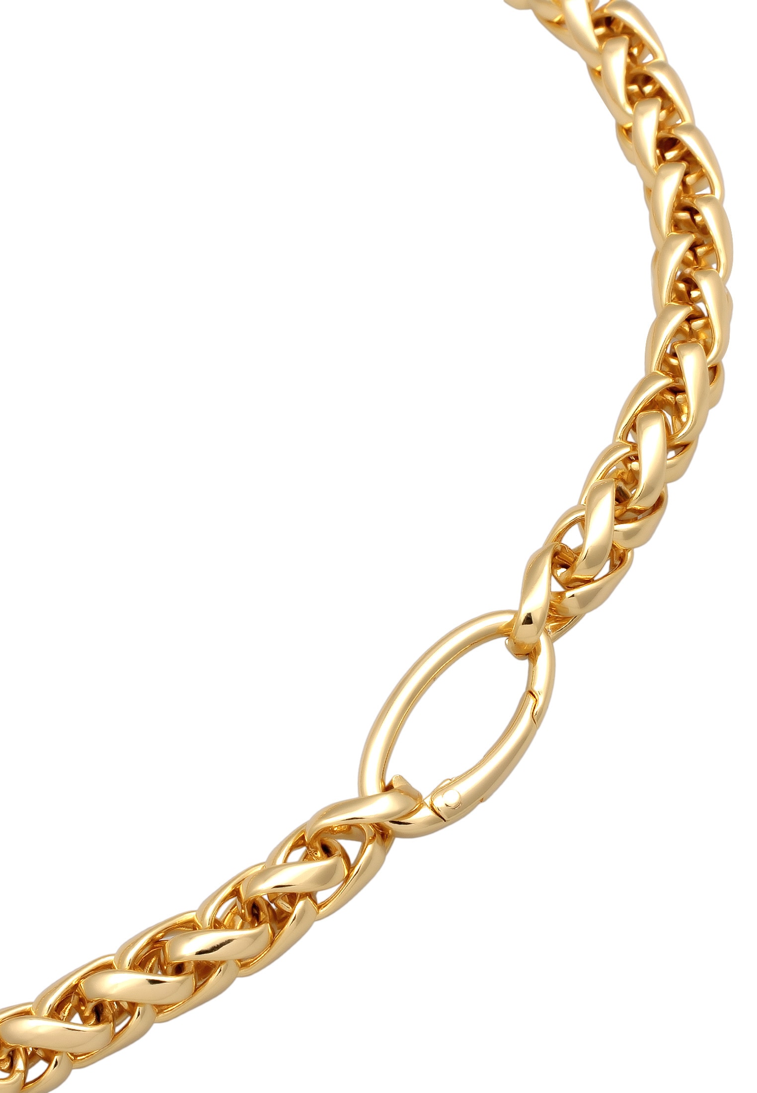 Elli Kette ohne Anhänger »Halskette Zopfkette Ösenverschluß Goldfarben für Damen«
