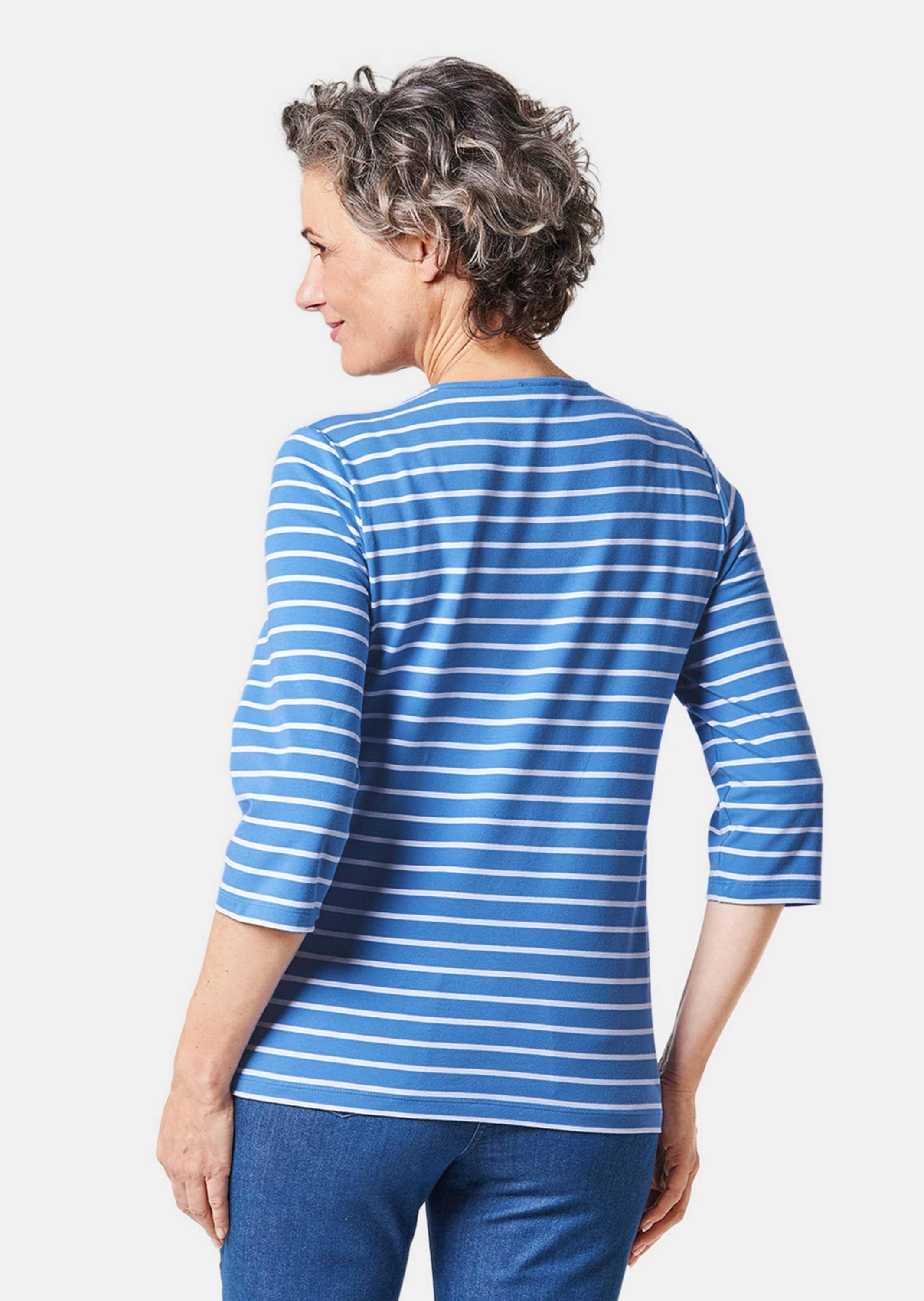 Goldner 3/4 Sleeve Shirt Women Blue Size 38 3