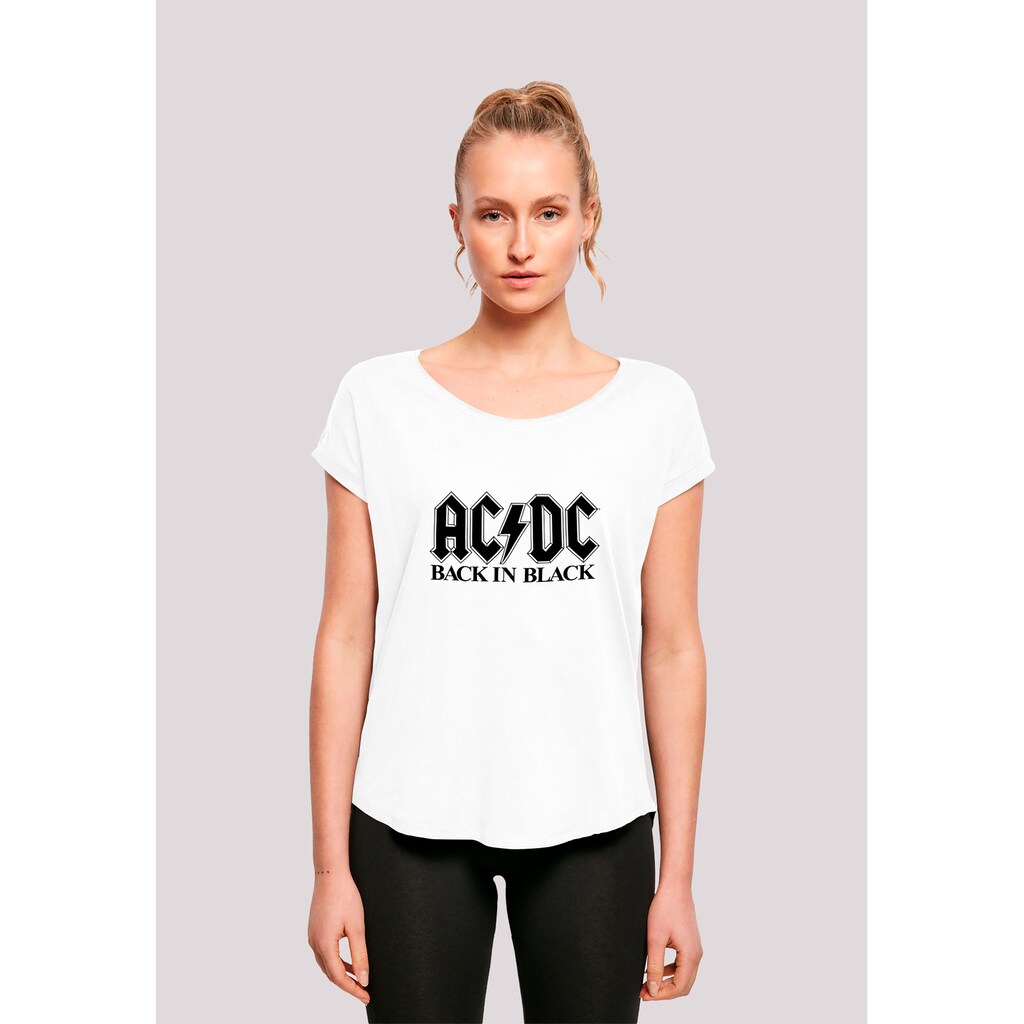 F4NT4STIC T-Shirt »ACDC Back In Black Logo Ladies Long T-Shirt«