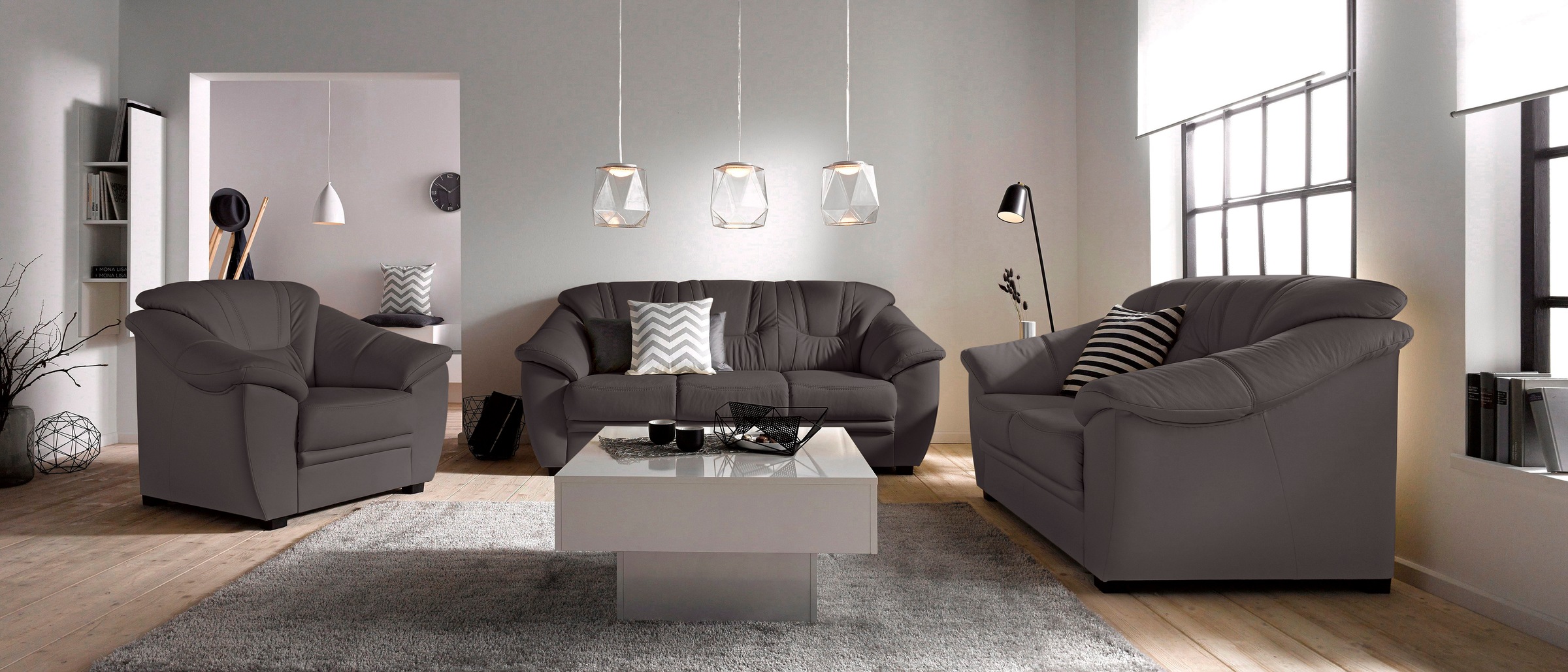 sit&more Polstergarnitur "Savona, B: 148 bzw. 198 cm" Set: 2- & 3er-Sofa, m günstig online kaufen