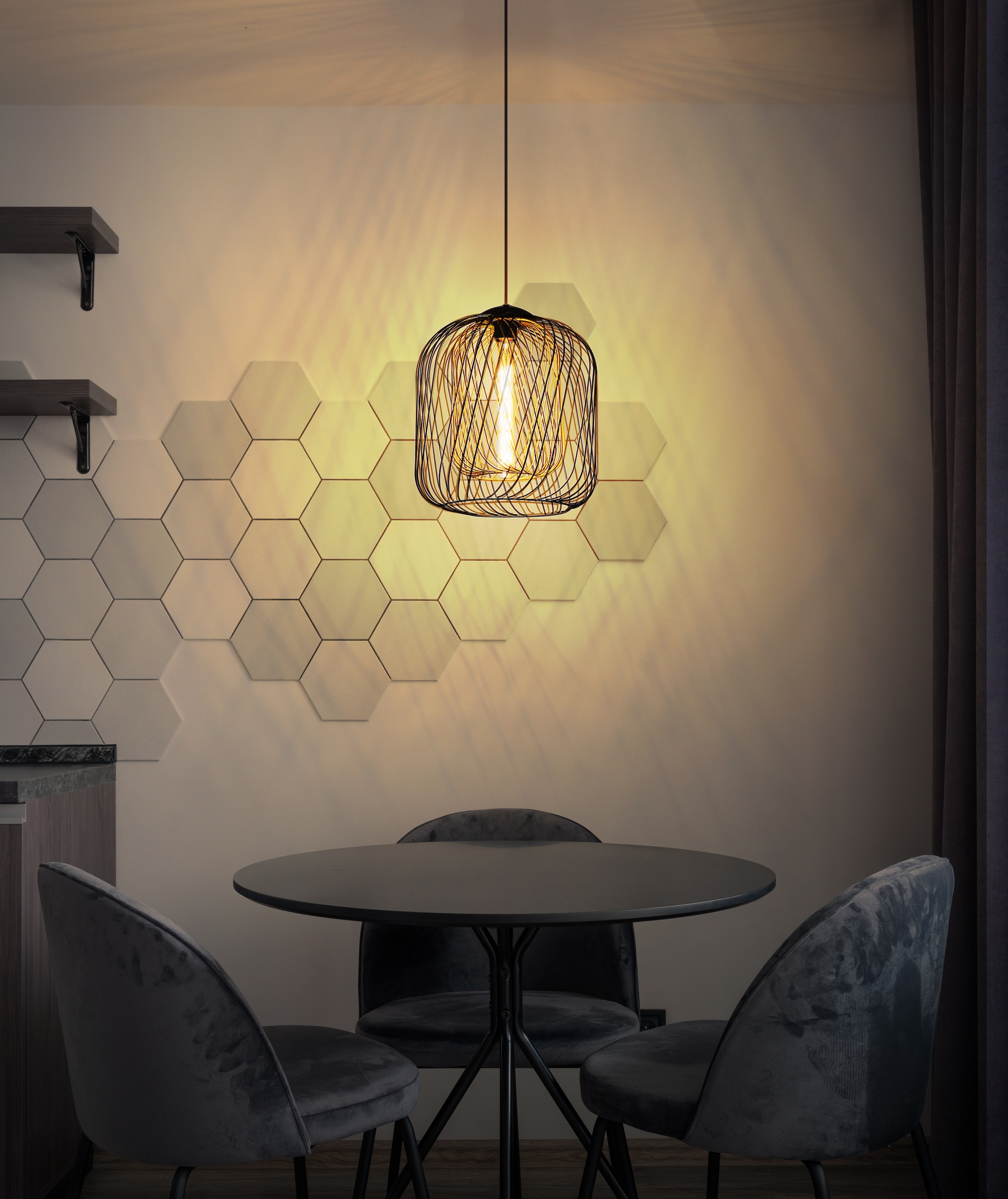 GLOBO LIGHTING Hängeleuchte »DICHTI«, Leuchtmittel E27 | ohne Leuchtmittel, Hängelampe/Pendelleuchte/Esszimmer/Wohnzimmer/Esstisch