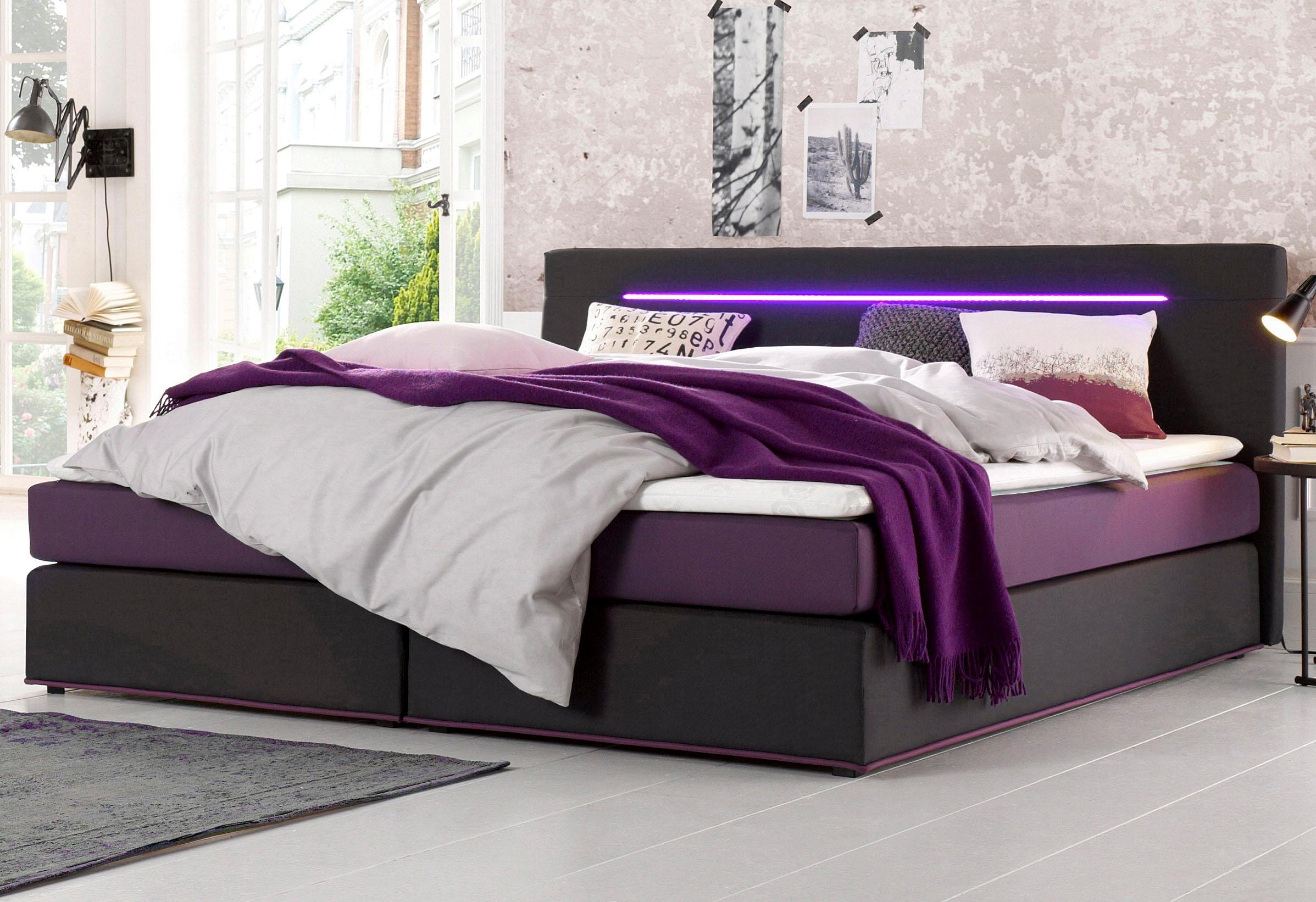 COLLECTION AB Boxspringbett, inkl. LED-Beleuchtung mit Farbwechsel und Topper