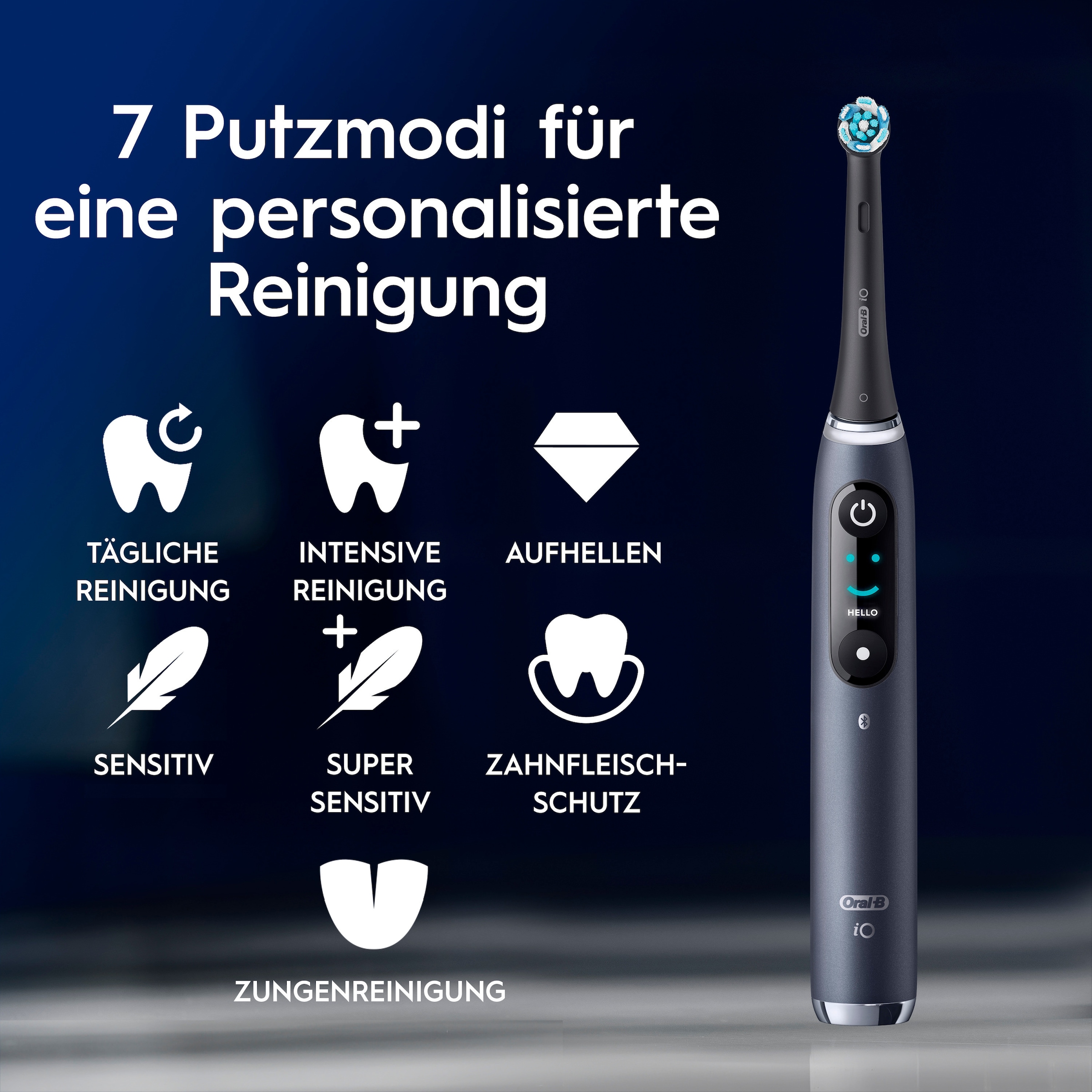 Oral-B Elektrische Zahnbürste »iO Series 9«, 3 St. Aufsteckbürsten, Geschenkedition, 7 Putzmodi, Lade-Reise-Etui