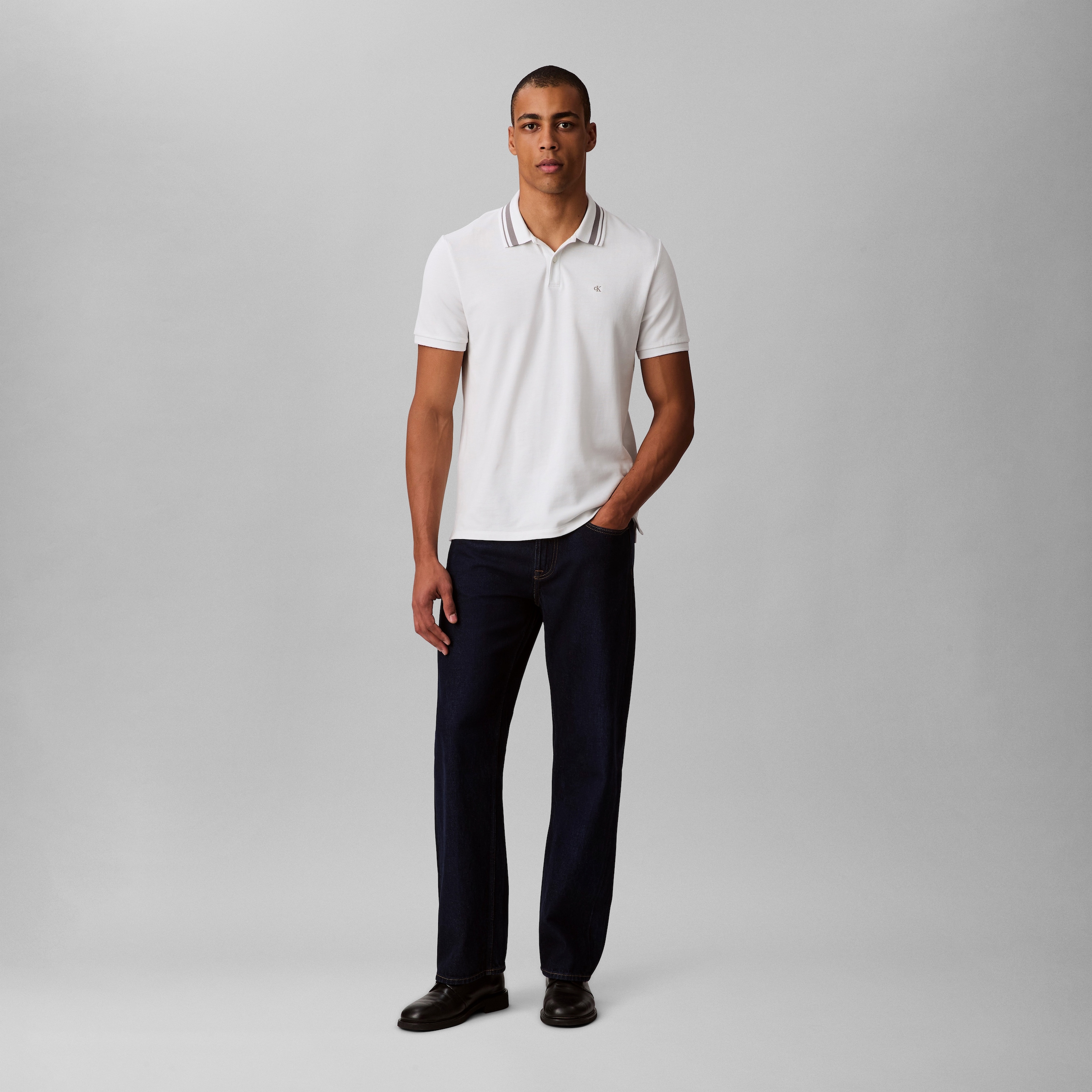 Calvin Klein Jeans Poloshirt »SS CSL PQ CLSSC TPPD«, Mit Rundhalsausschnitt