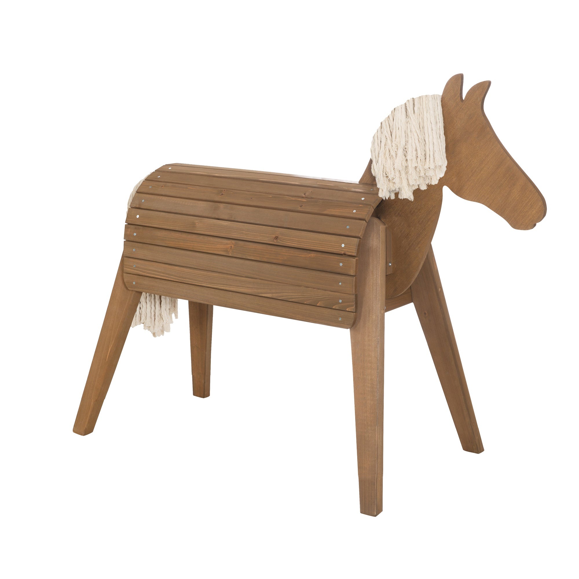 "Holzpferd ROBA ""Spielpferd"", braun (teak), Stehtiere, KinderB:50cm H:105cm L:126cm, B:50cm H:105cm L:126cm"