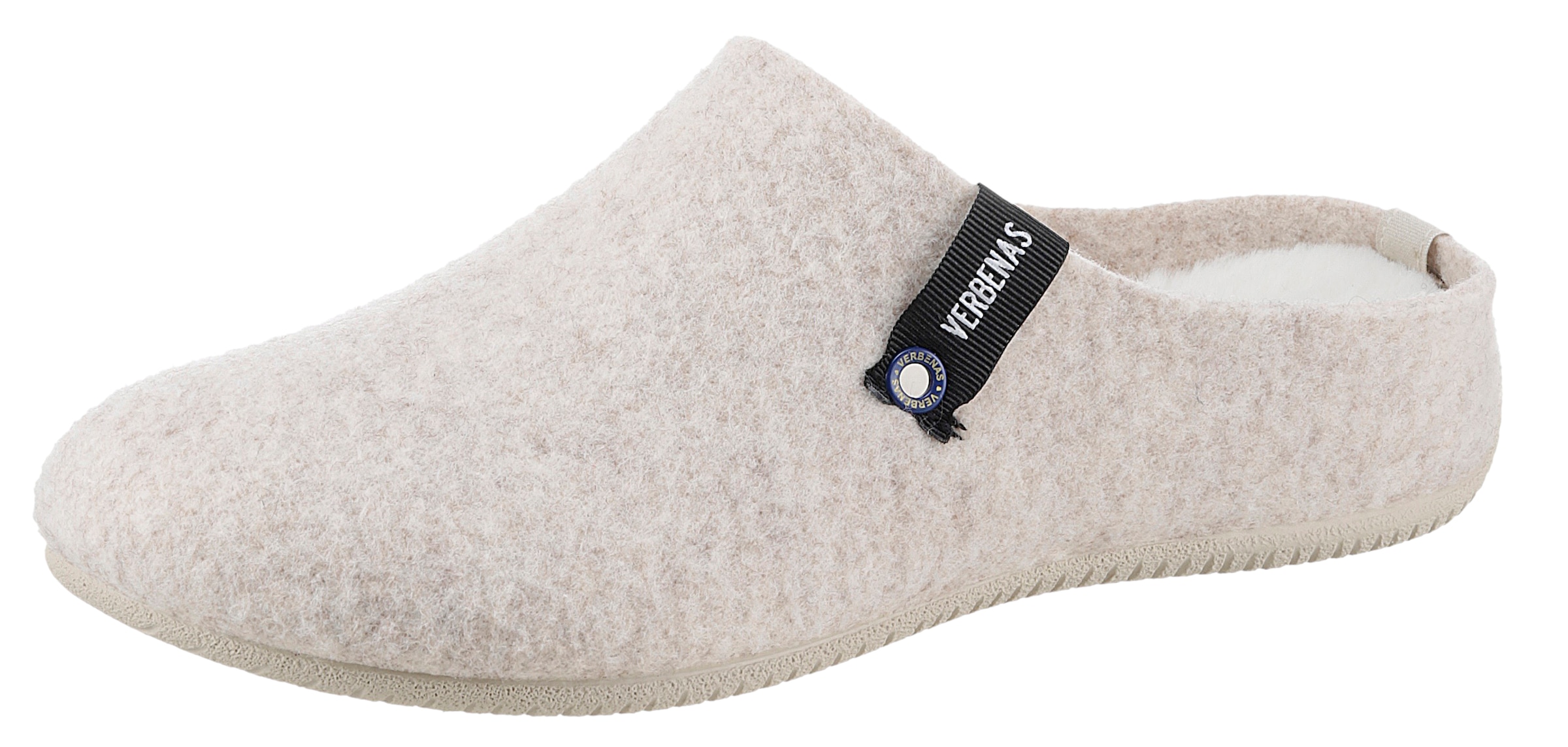 VERBENAS Pantoffel "York Fieltro", Hausschuh, Homeslipper, Clog mit Warmfutter-Innensohle