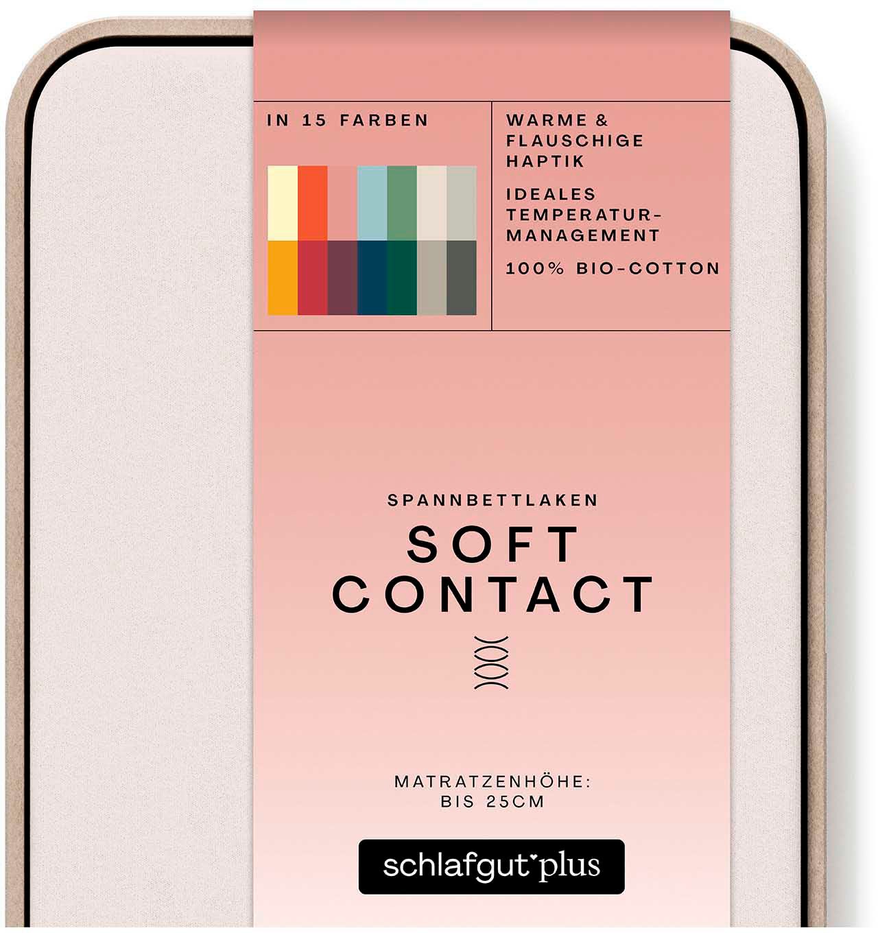 Thumbnail - Schlafgut Spannbettlaken "Soft Contact", 100% Bio Baumwolle