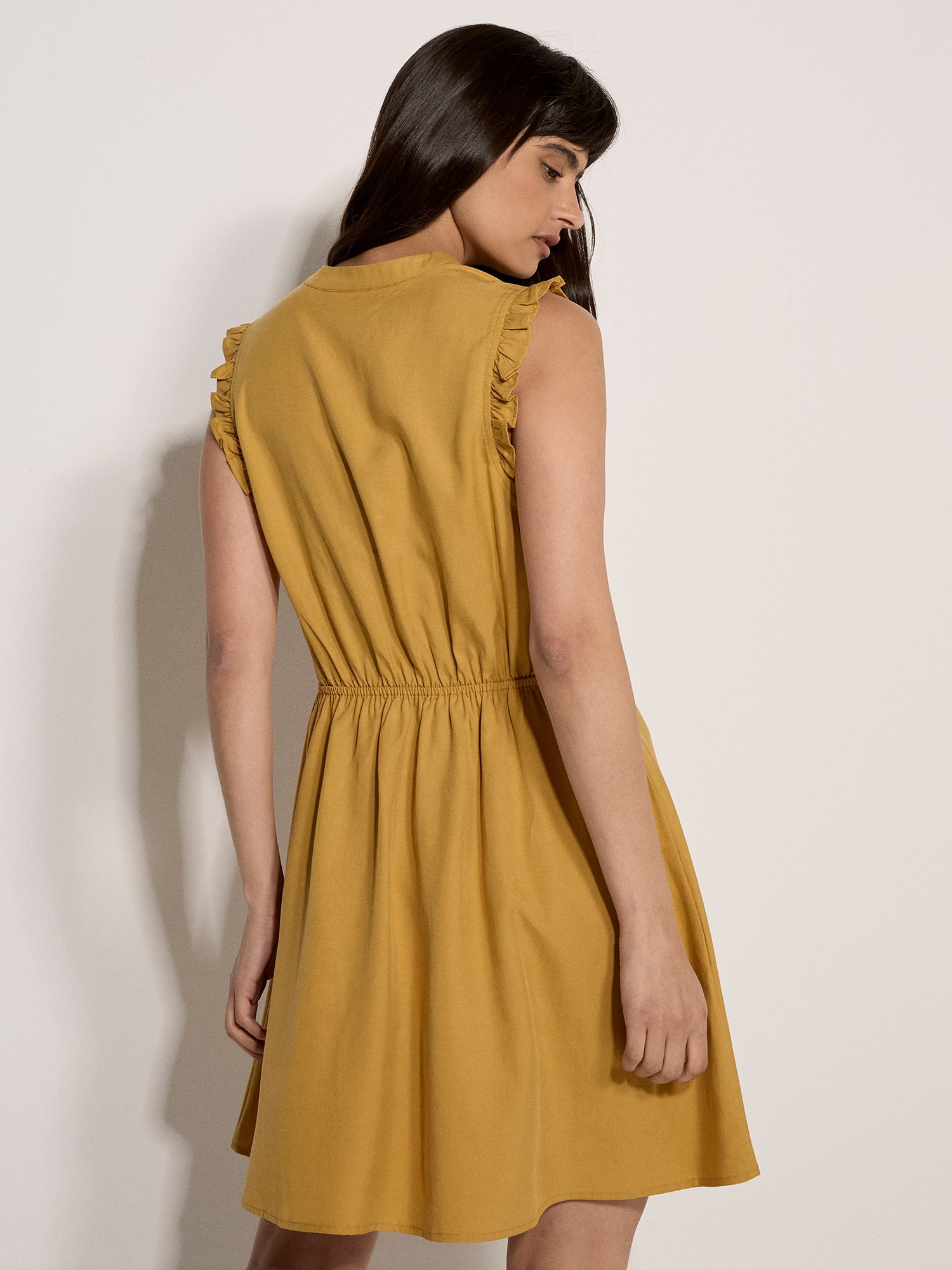 Apricot Minikleid »Minikleid« mit Rüschen und Knopfleiste