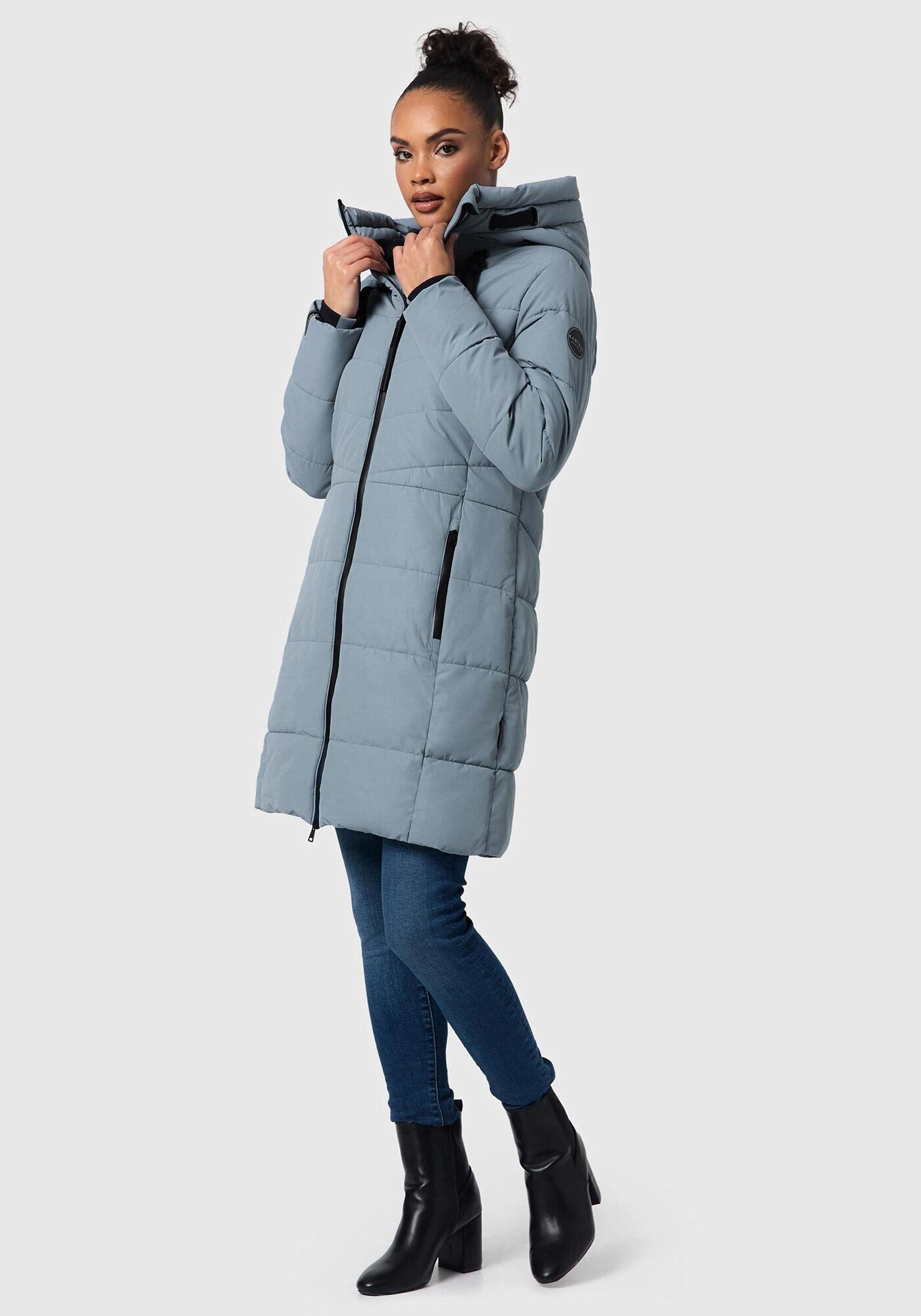 Marikoo Winterjacke »Natsukoo XVI« Stepp Mantel mit großer Kapuze