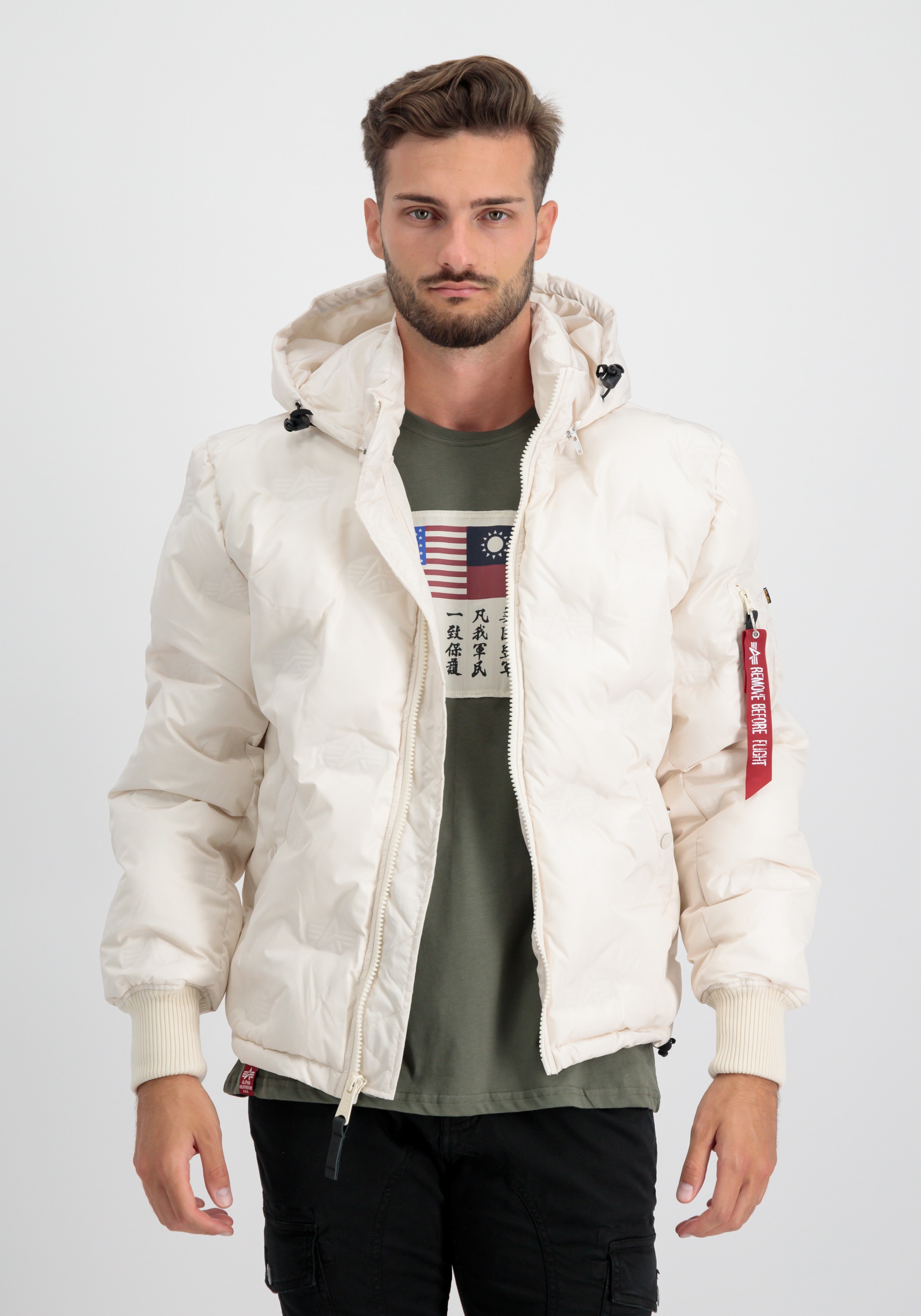 Alpha Industries Winterjacke "Hooded Logo Puffer" günstig online kaufen