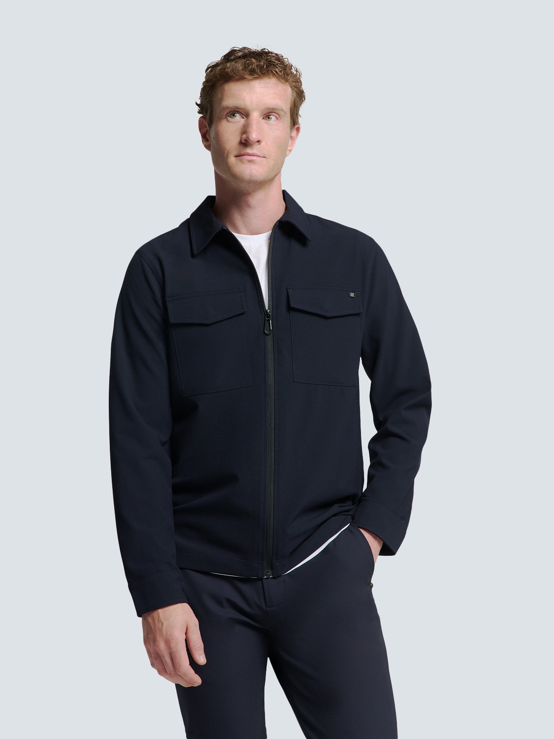 NO EXCESS Langarmhemd "No Excess Overshirt mit Zip-Verschluss" günstig online kaufen