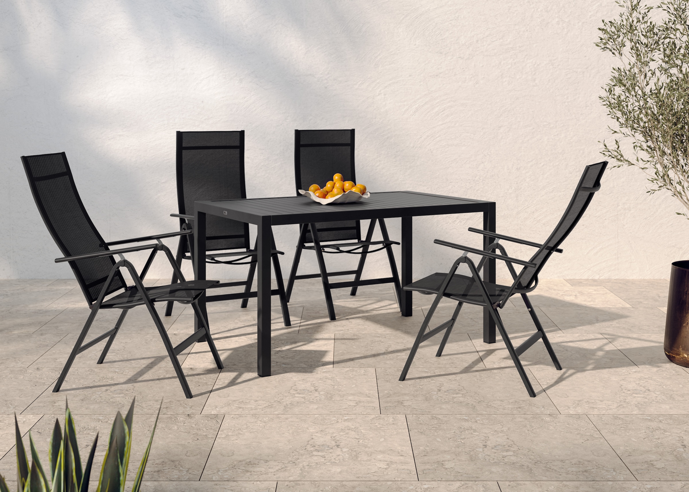 KONIFERA Garten-Essgruppe ""Messina"" Set, 4x Sessel, Tisch 90x160x75 cm, A günstig online kaufen