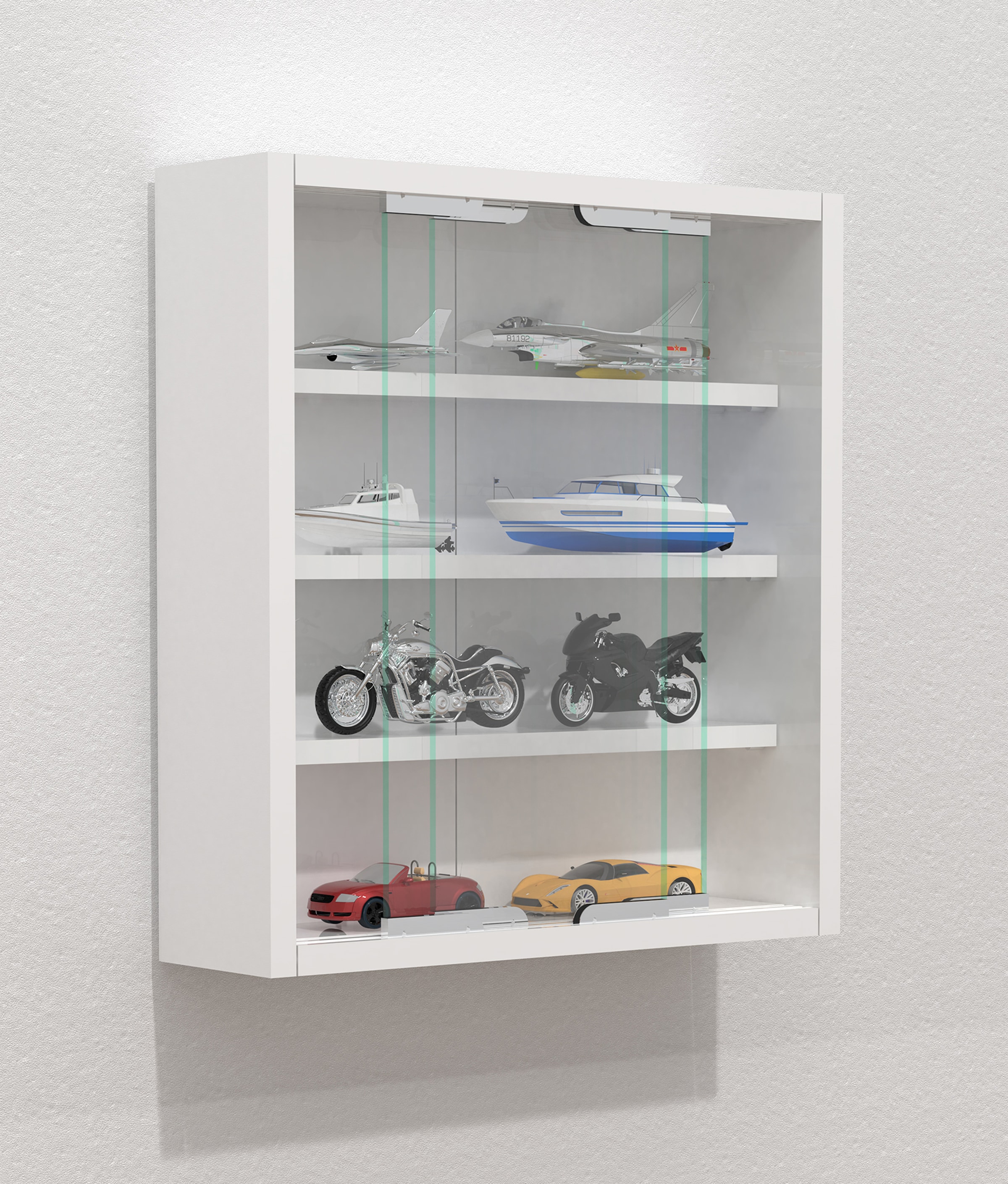 VCM Wandregal »VCM Glasvitrine hängend | Vitrine Glas mit ESG-Sicherheitsglas | Maße: H. 40 x B. 37 x T. 10 cm| Hängevitrine Glas | Modern und platzsparend | Glas Vitrinenschrank - Agisa S«