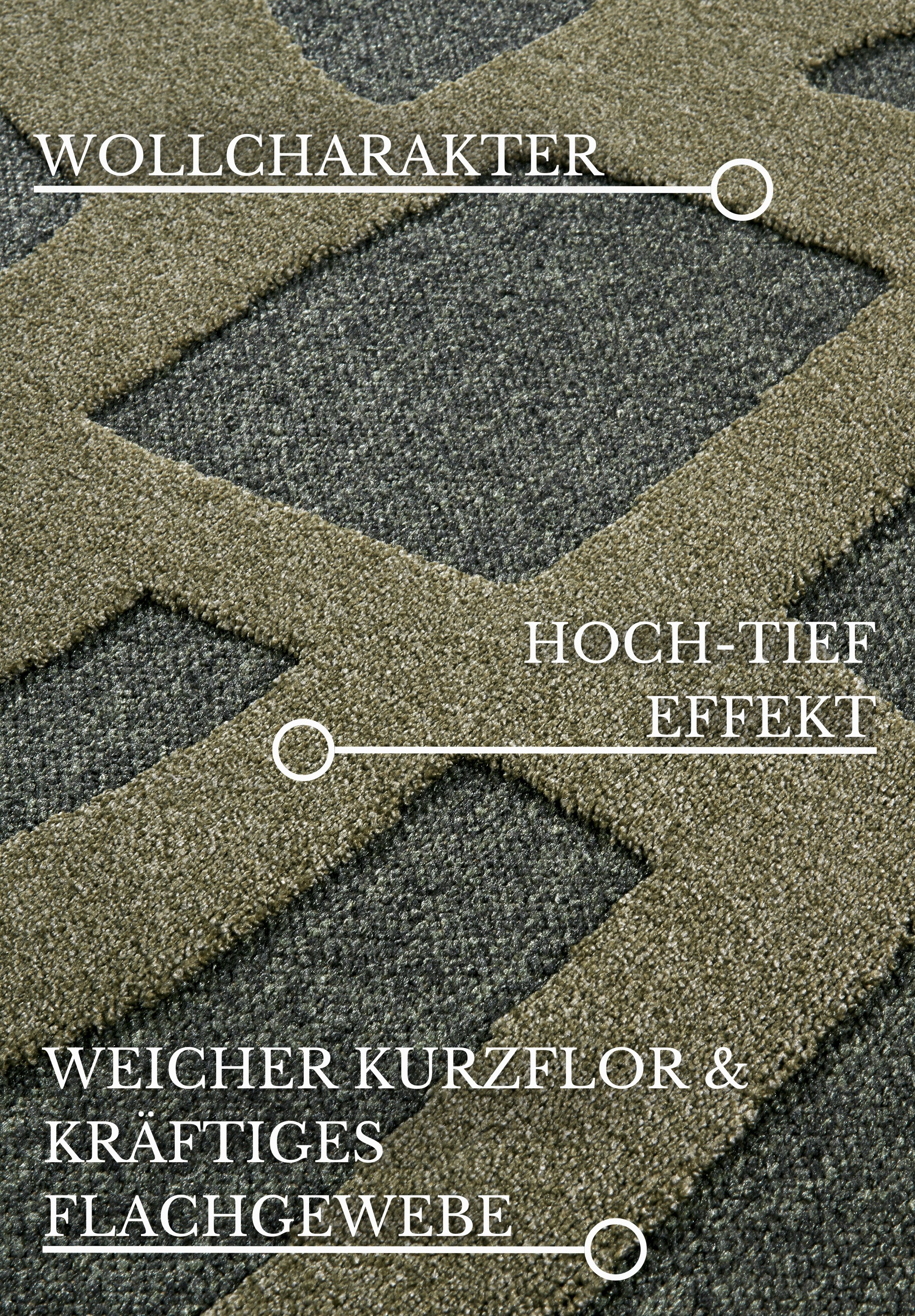 Villeroy & Boch Teppich »Therese«, rechteckig, Nachhaltig, Wohnzimmer, Schlafzimmer, Modern, Hoch-Tief Effekt, Flur