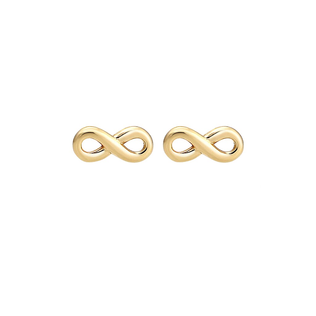 Elli Premium Paar Ohrstecker »Stecker Infinity Symbol Unendlichkeit 585 Gelbgold«