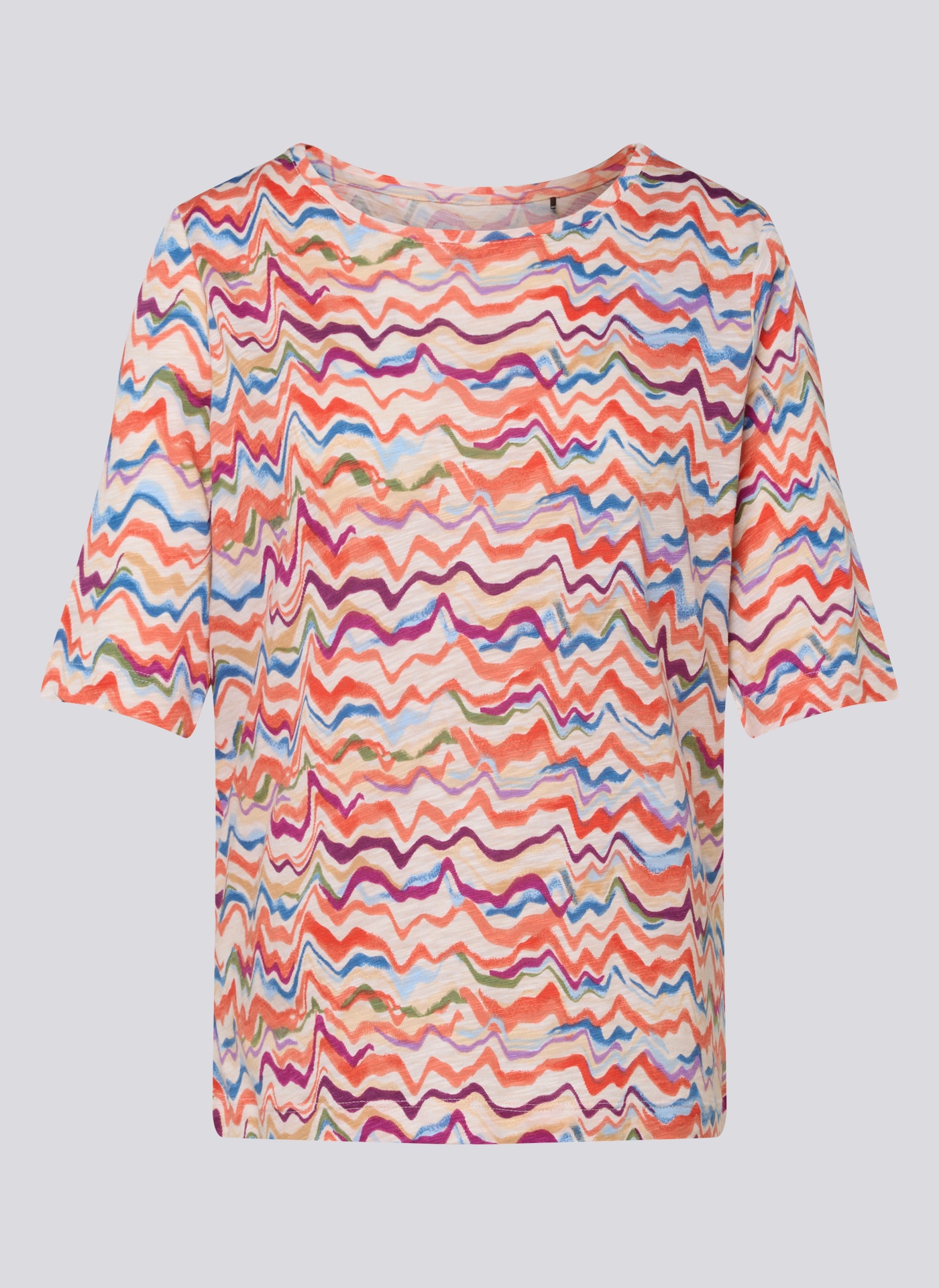 Rabe Rundhalsshirt, mit grafischem Muster
