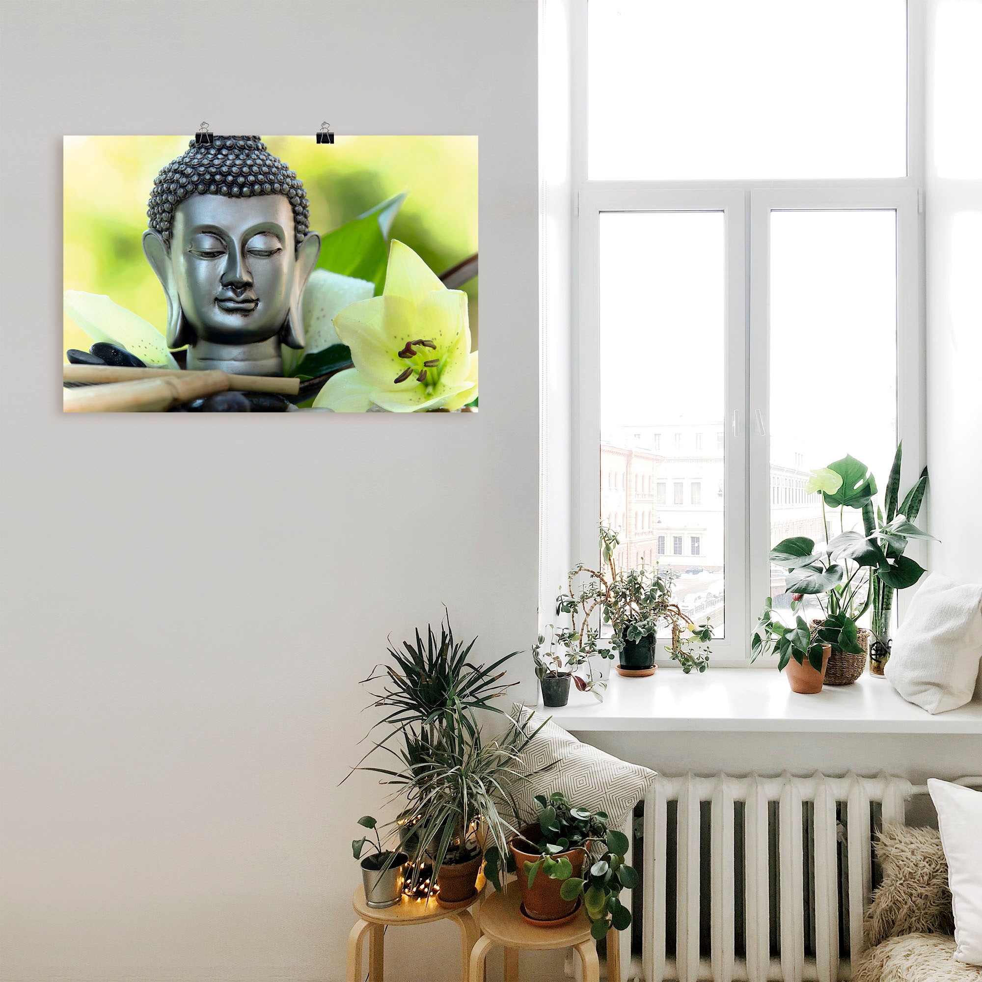 Artland Wandbild »Entspannung und Ruhe mit Buddha«, Buddhismus, (1 St.),  als Alubild, Leinwandbild, Wandaufkleber oder Poster in versch. Größen  bestellen | BAUR
