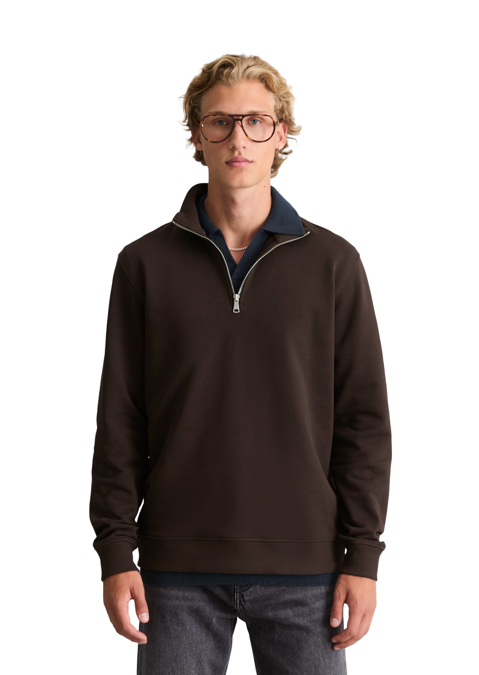 Marc OPolo DENIM Sweatshirt, Troyer aus reiner Bio-Baumwolle