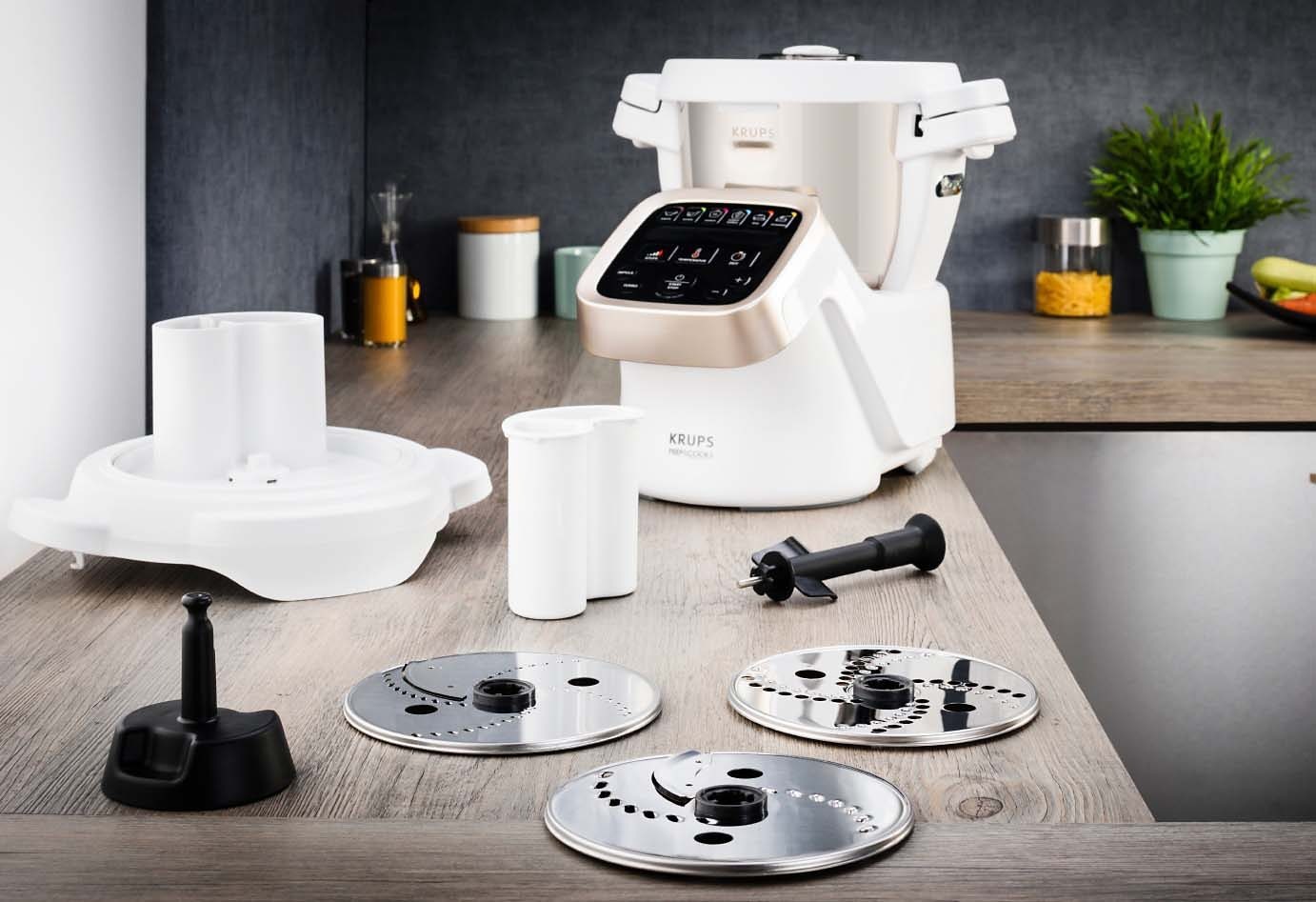 Krups Schnitzelwerk »Prep und Cook Shred & Slice«, für Krups Prep&Cook HP5031, 5 Schneidefunktionen, Metallic, XF551D