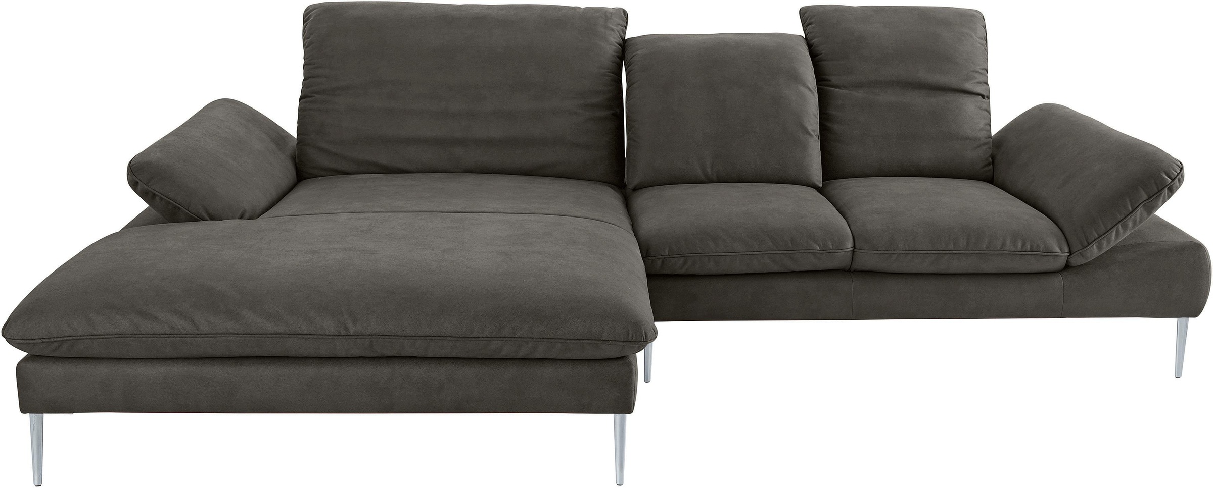 W.SCHILLIG Ecksofa »enjoy&MORE, Designsofa, elegant und bequem, L-Form«, mit Sitztiefenverstellung, Füße silber matt, Breite 310 cm