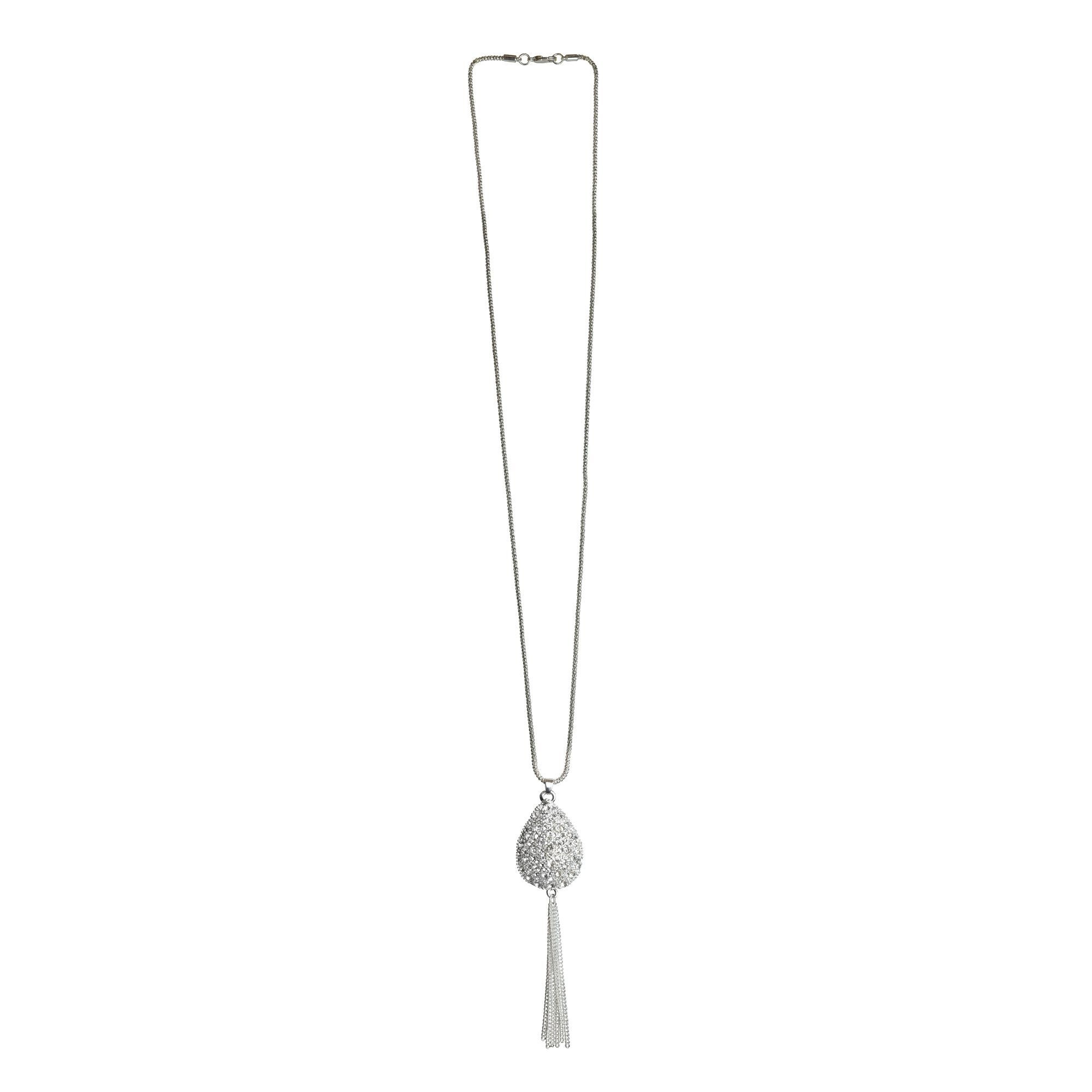 Steuer Kette mit Anhänger »Metal Diamantiert Glasstein weiß«