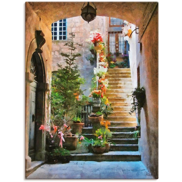 in Leinwandbild, Blumen«, | der mit als St.), Alubild, Architektur, oder versch. »Treppe Artland BAUR (1 Elemente Wandaufkleber Wandbild Größen kaufen Poster