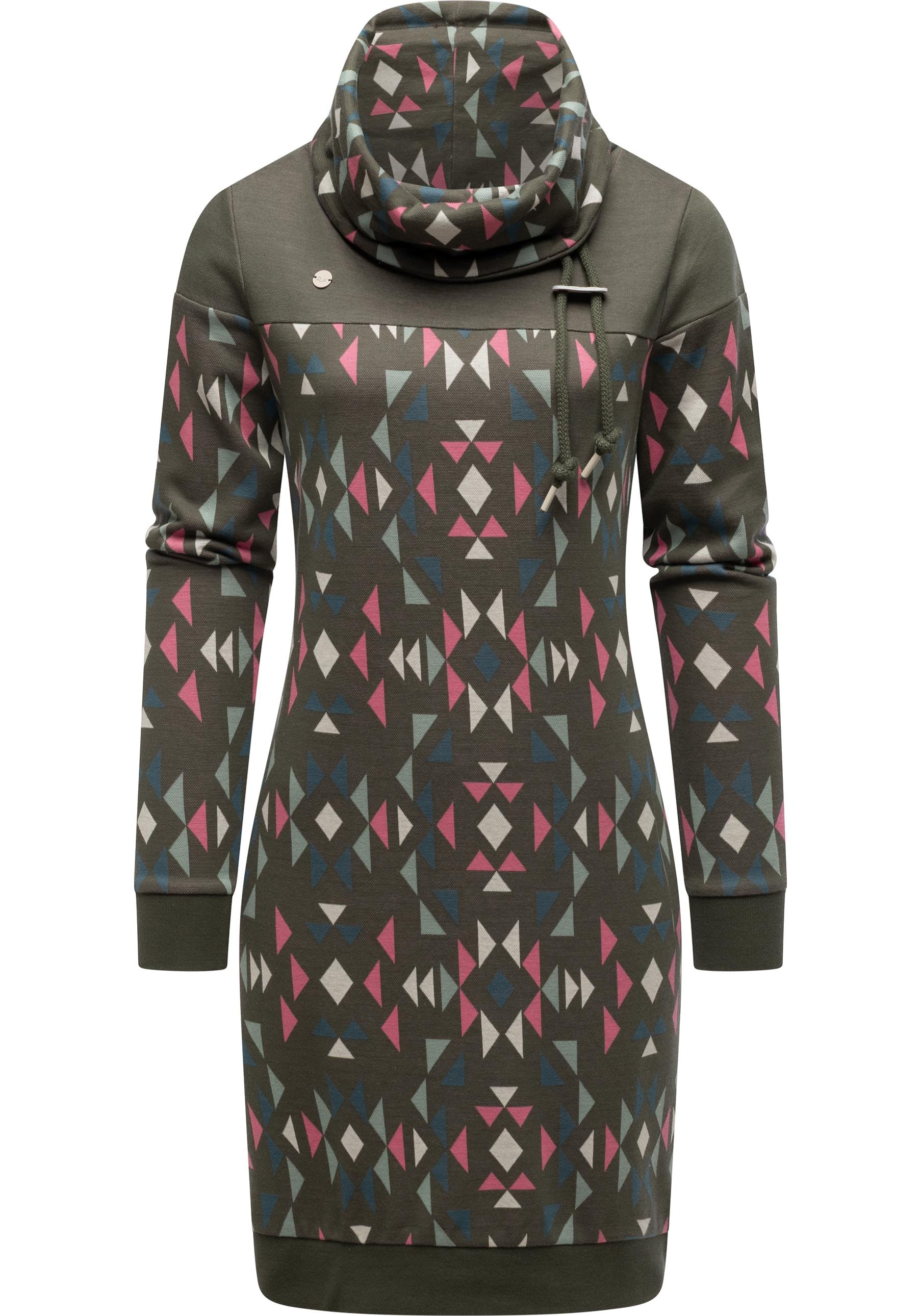 Ragwear Sweatkleid »Chlloe Aztec YOUMODO« Ohne Taschen stylisches Langarm Midikleid mit Aztec-Muster