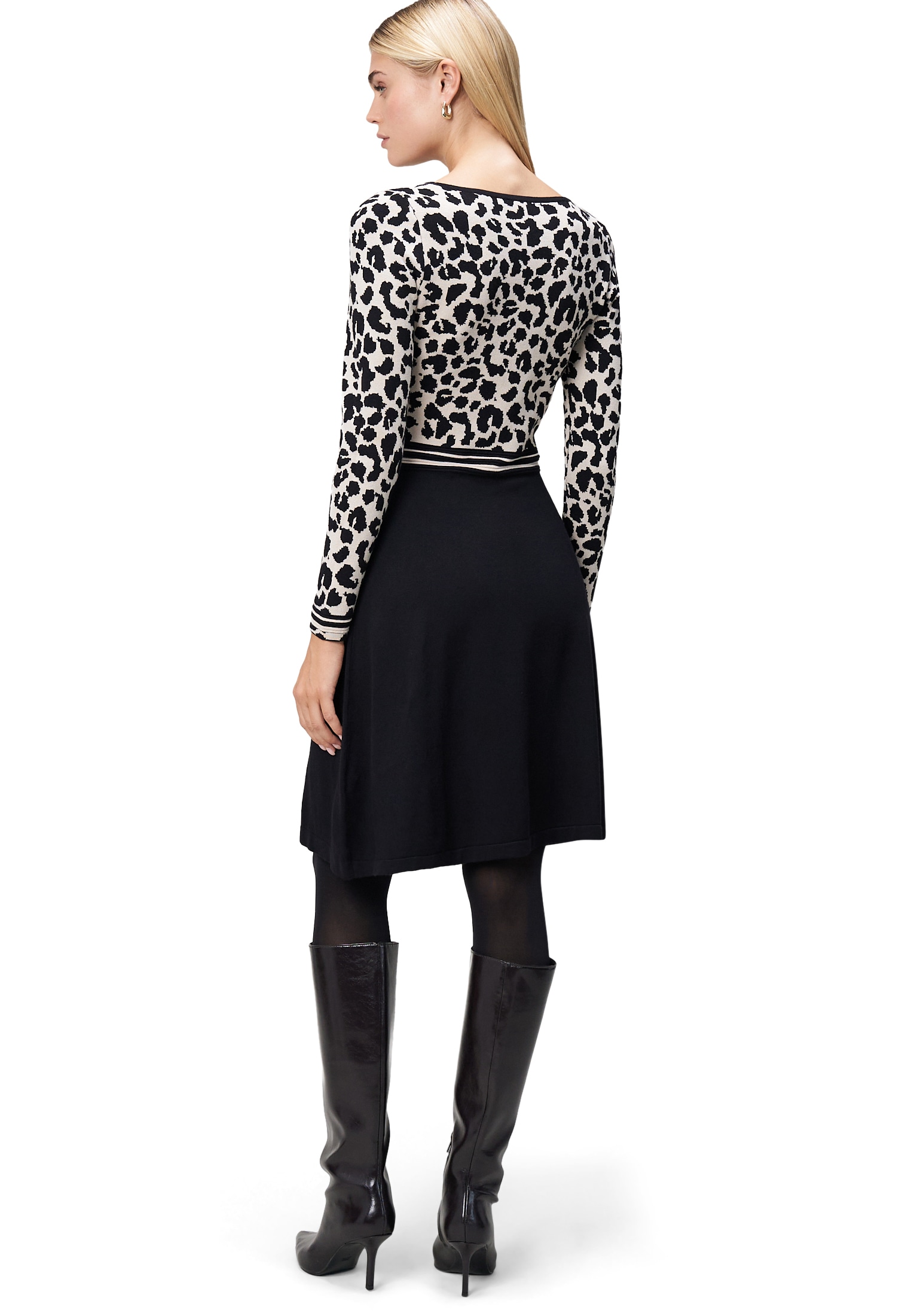 Zero Strickkleid »zero Damen Strickkleid mit Leomuster«, Plain/ohne Details