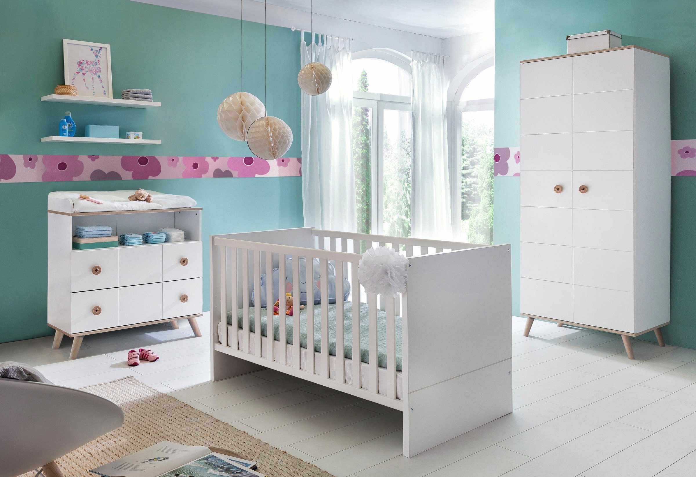 Wimex Babyzimmer-Komplettset »Cannes«, (Set, 3 St.), Bett + Wickelkommode + 2 trg. Schrank