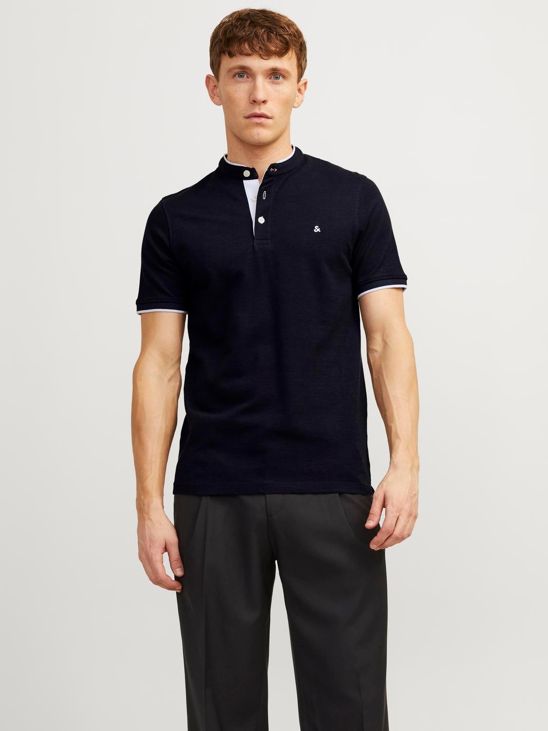 Jack & Jones Kurzarmshirt "PAULOS MAO POLO" mit kontrastfarbiger Kante am s günstig online kaufen