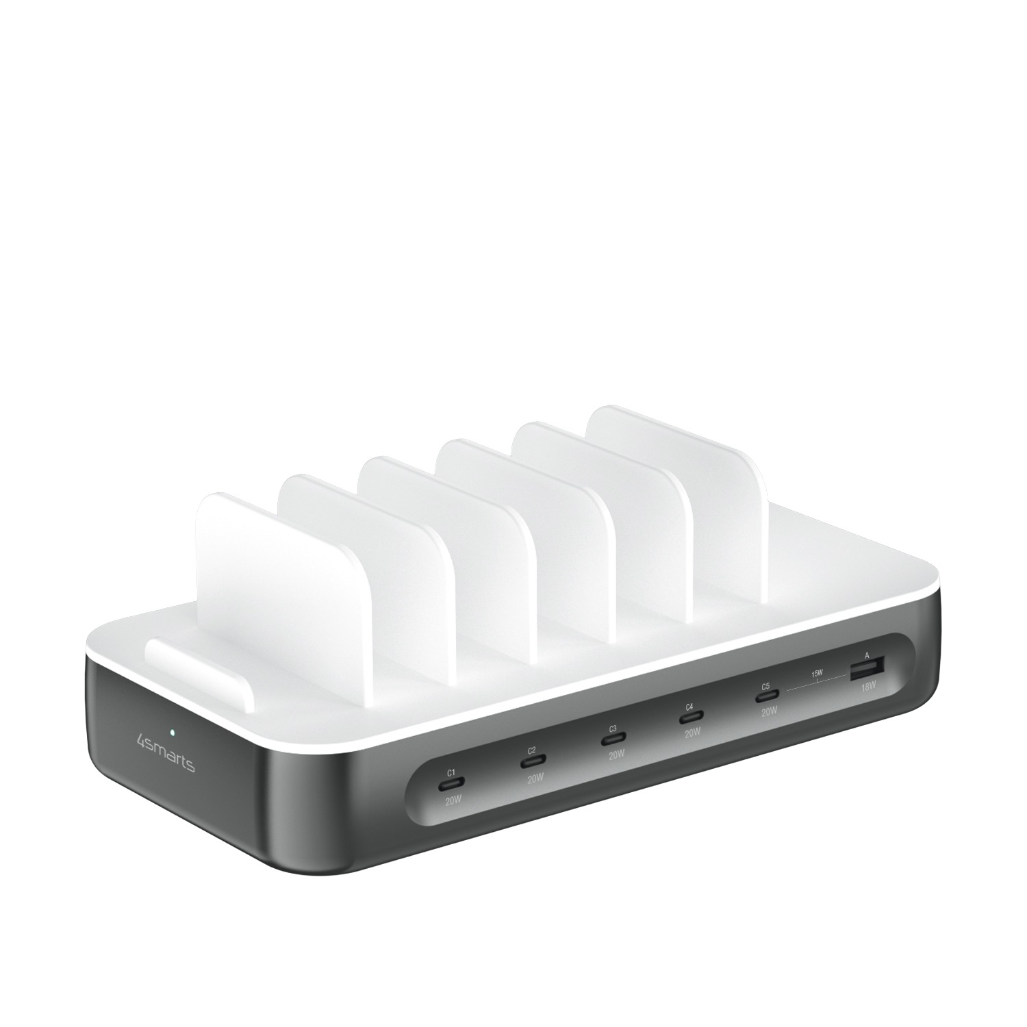 4smarts USB-Ladegerät »Team 100W 5x USB-C + 1x USB-A inklusive 6 Kabel«, bis zu 9 Geräte gleichzeitig laden