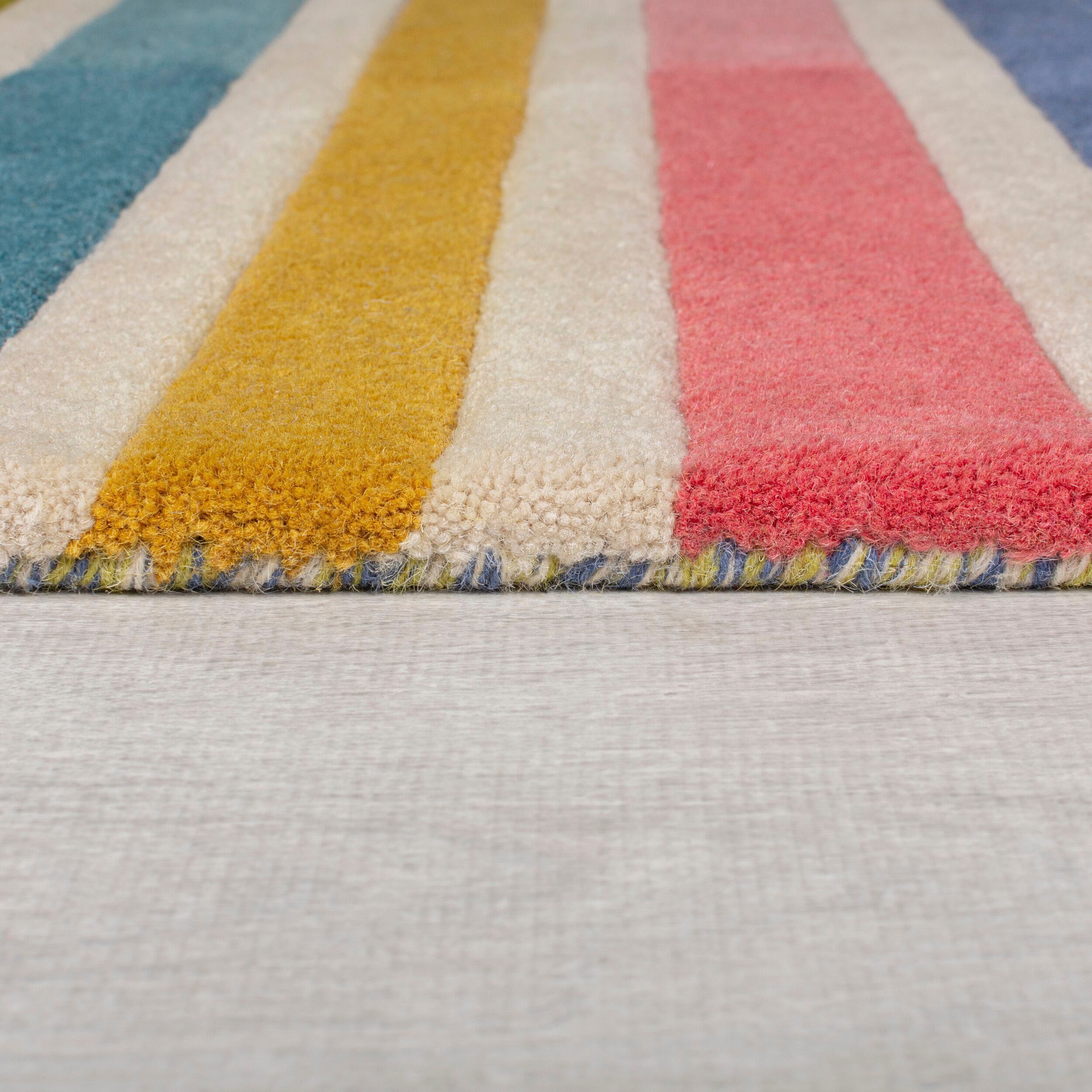 FLAIR RUGS Wollteppich »Piano«, rechteckig, 10 mm Höhe, gestreift, rechteckig