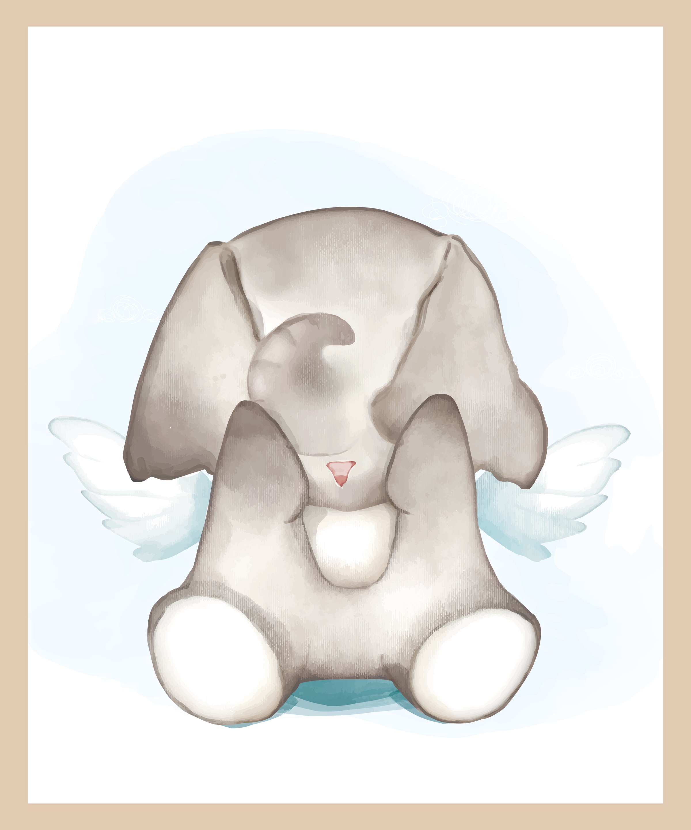 Lüttenhütt Bild mit Rahmen "oder Poster, Elefant mit Flügeln", Fantasy-Elef günstig online kaufen