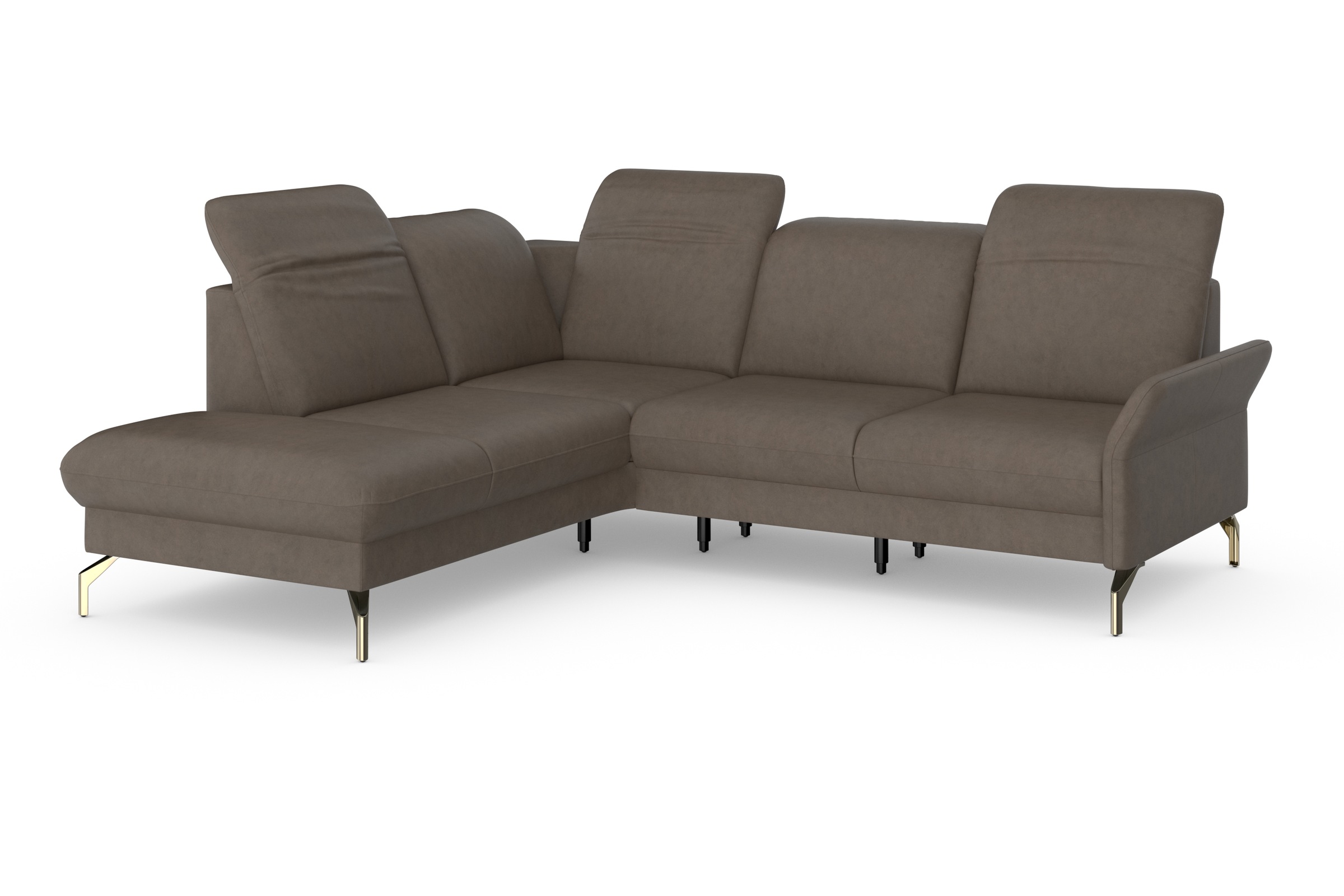 sit&more Ecksofa »Fashion L-Form«, wahlweise mit Kopfteilverstellung, Vorziehsitz, motorisch, Nickelfüße