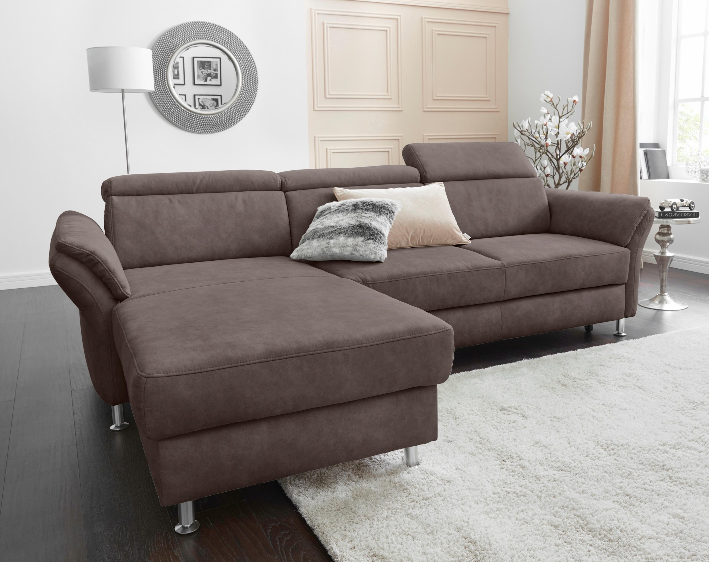 sit&more Ecksofa "Avignon L-Form", Kopfteilverstellung, wahlweise mit Bettfunktion und Bettkasten