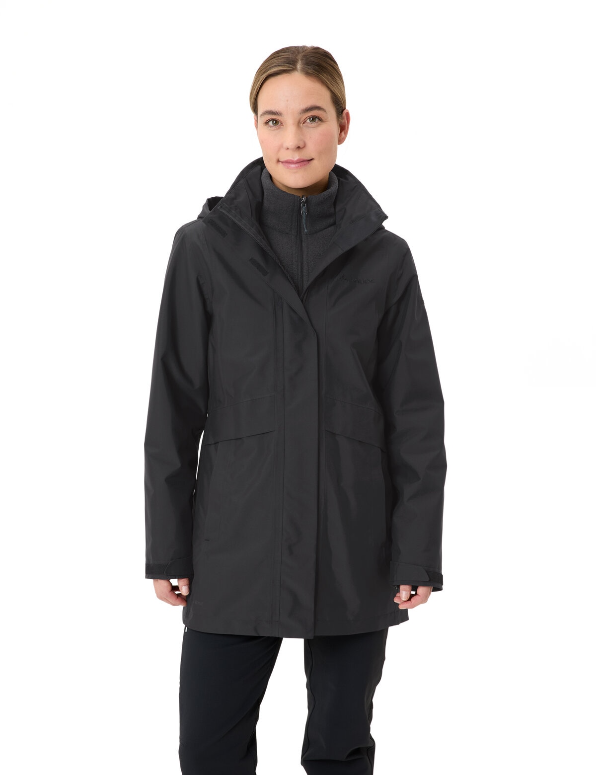VAUDE 3-in-1-Funktionsparka "WOMENS IDRIS 3IN1 PARKA IV" 2 Stk. tlg. mit regulierbarer Kapuze, mit drei Außentaschen