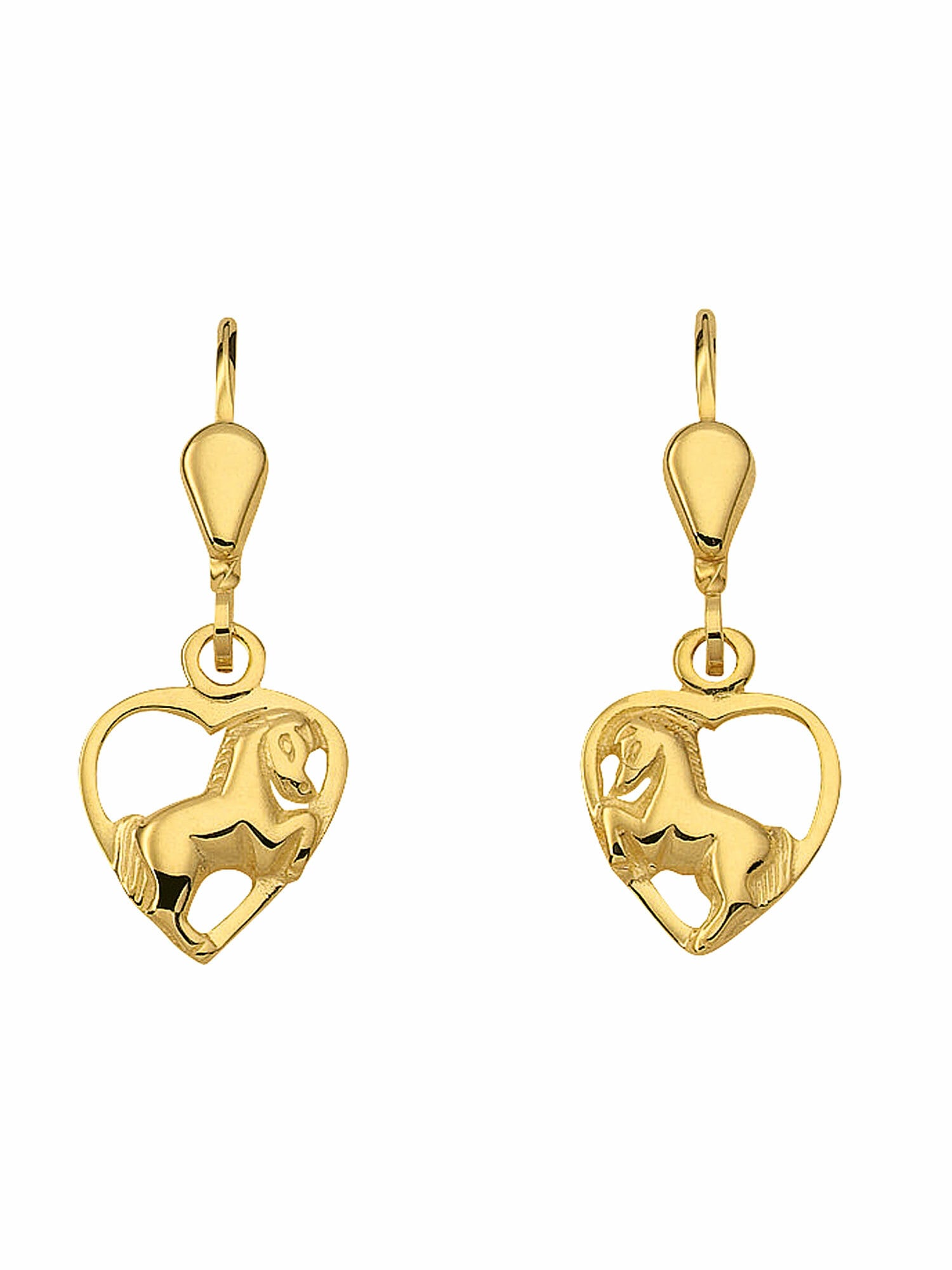 Adelia´s Paar Ohrhänger »333 Gold Ohrringe Ohrhänger Herz«, Goldschmuck für Damen