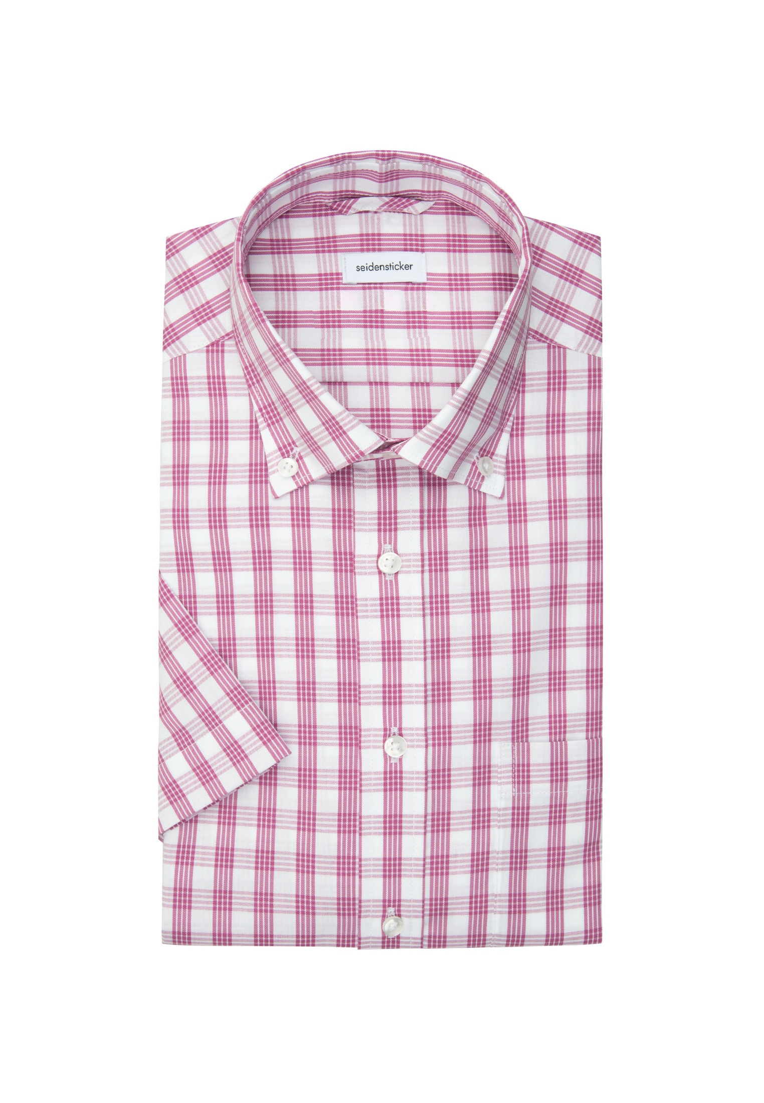 seidensticker Businesshemd »Regular«, Regular Kurzarm Button-Down-Kragen Karo