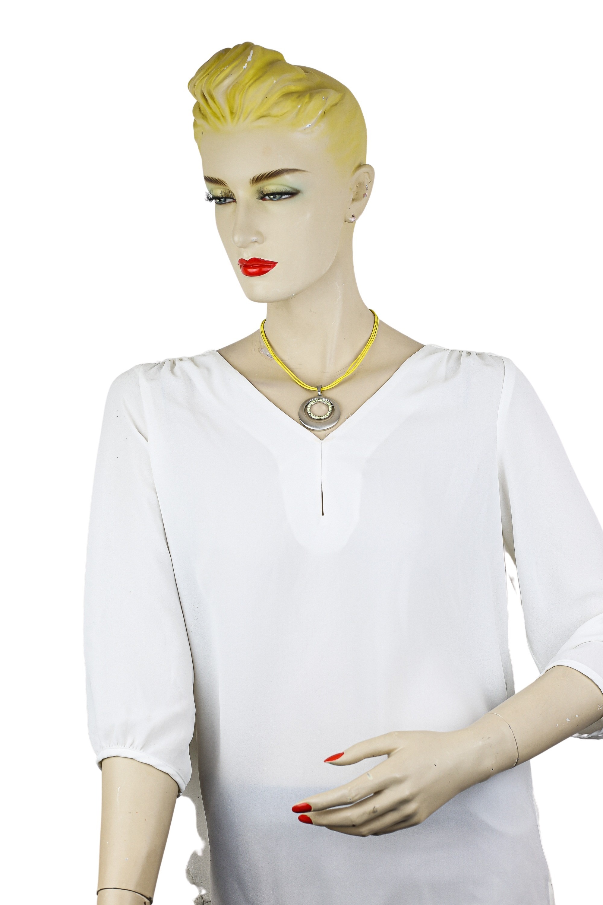 Kette mit Anhänger "Chania", Damen, Gr. onesize, Metall, gelb, COLLEZIONE ALESSANDRO, Basic, Halsketten, mit kleinen Glassteinen 3