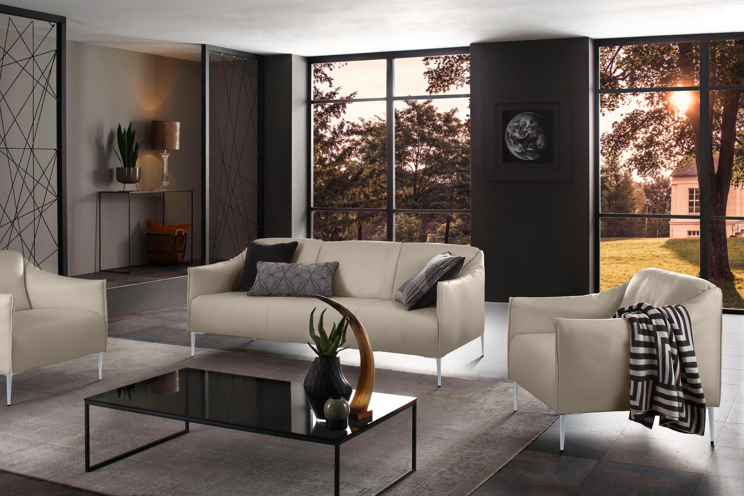 W.SCHILLIG 2,5-Sitzer »sally« mit Metallfüßen in Silber matt, Breite 194 cm