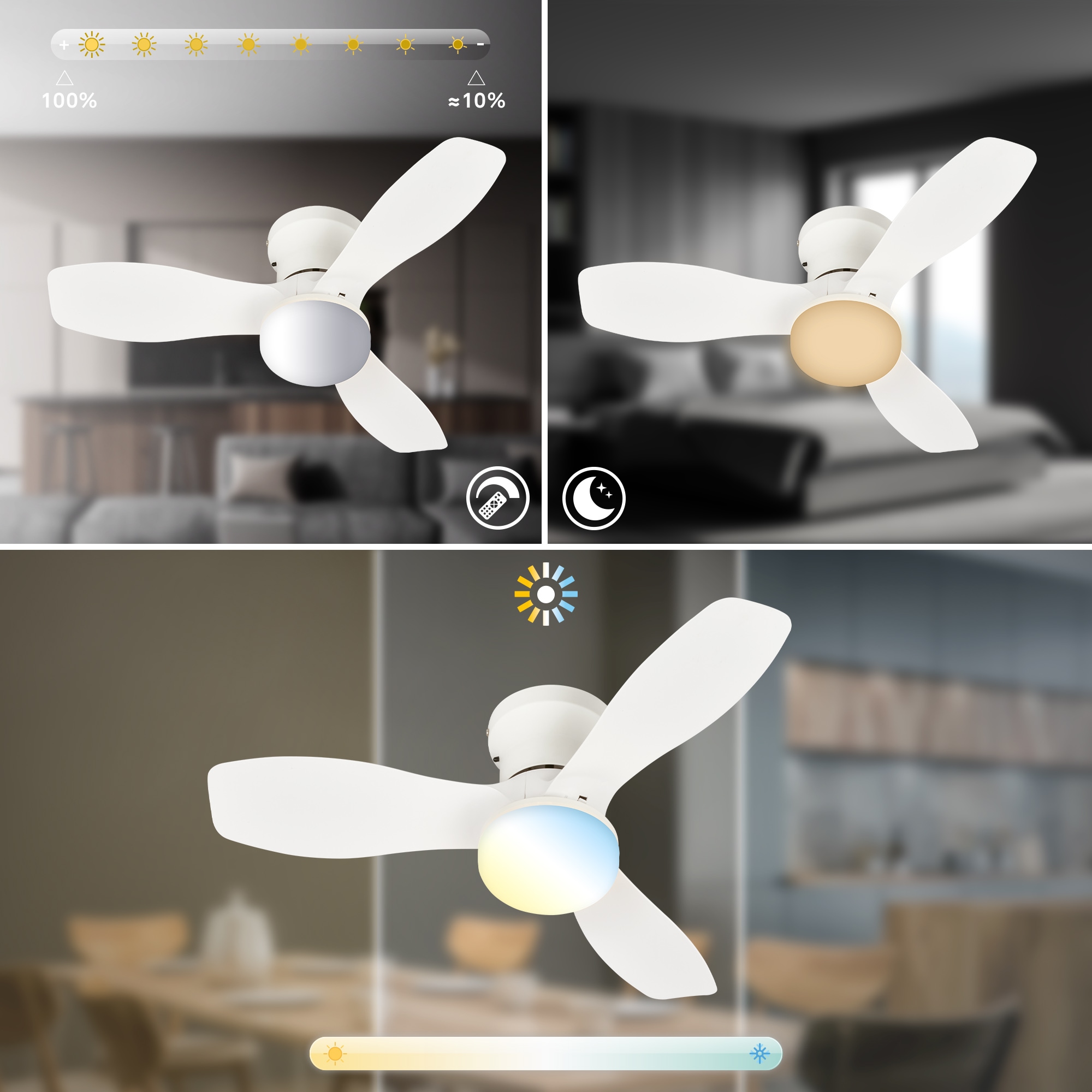 Briloner Leuchten LED Deckenleuchte »LUFITO« LED-Board 1 Stk. warmweiß - kaltweiß Schlafzimmer, Wohnzimmer, Esszimmer, Flur, Küche