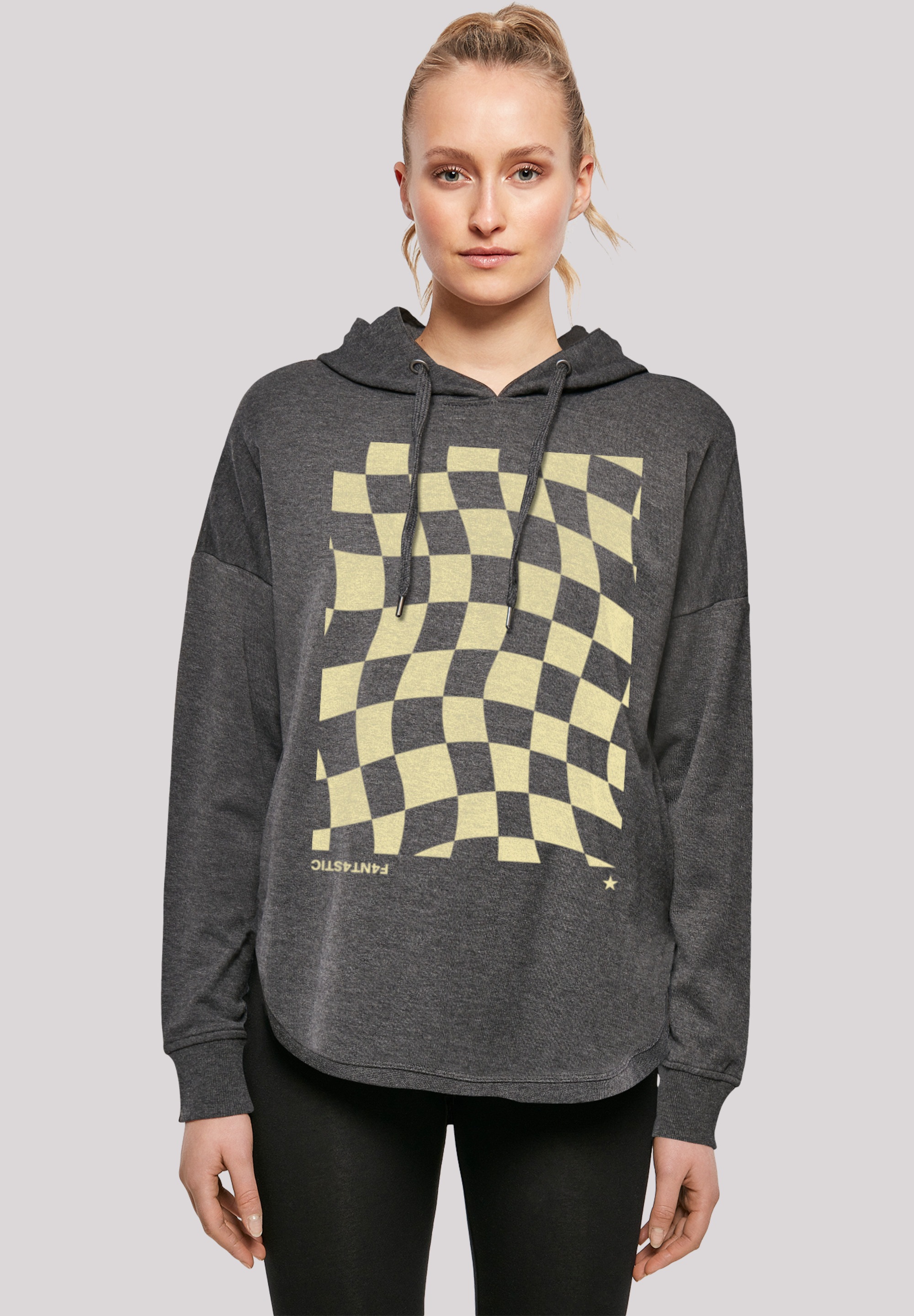 F4NT4STIC Kapuzenpullover "Wavy Schach Muster", Print