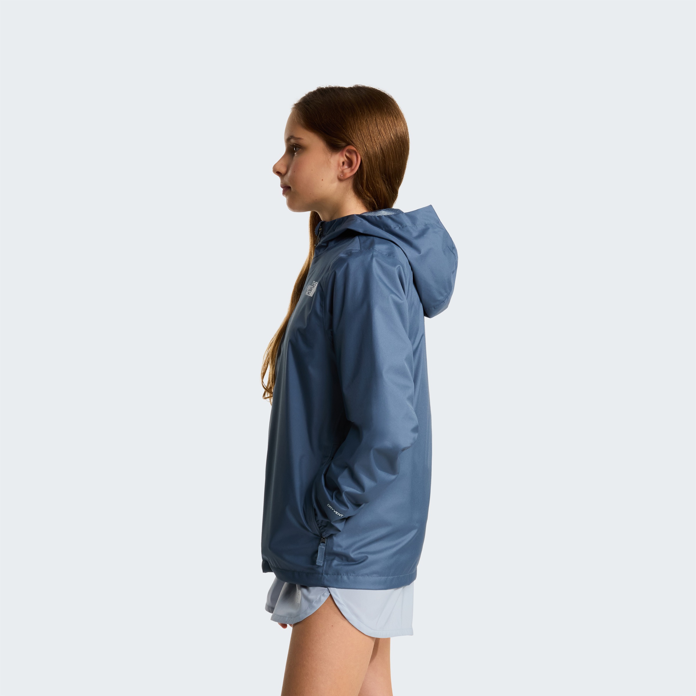 The North Face Regenjacke »TEEN ZIPLINE RAIN JACKET« für Jugendliche, mit fester Kapuze, mit RV-Garage