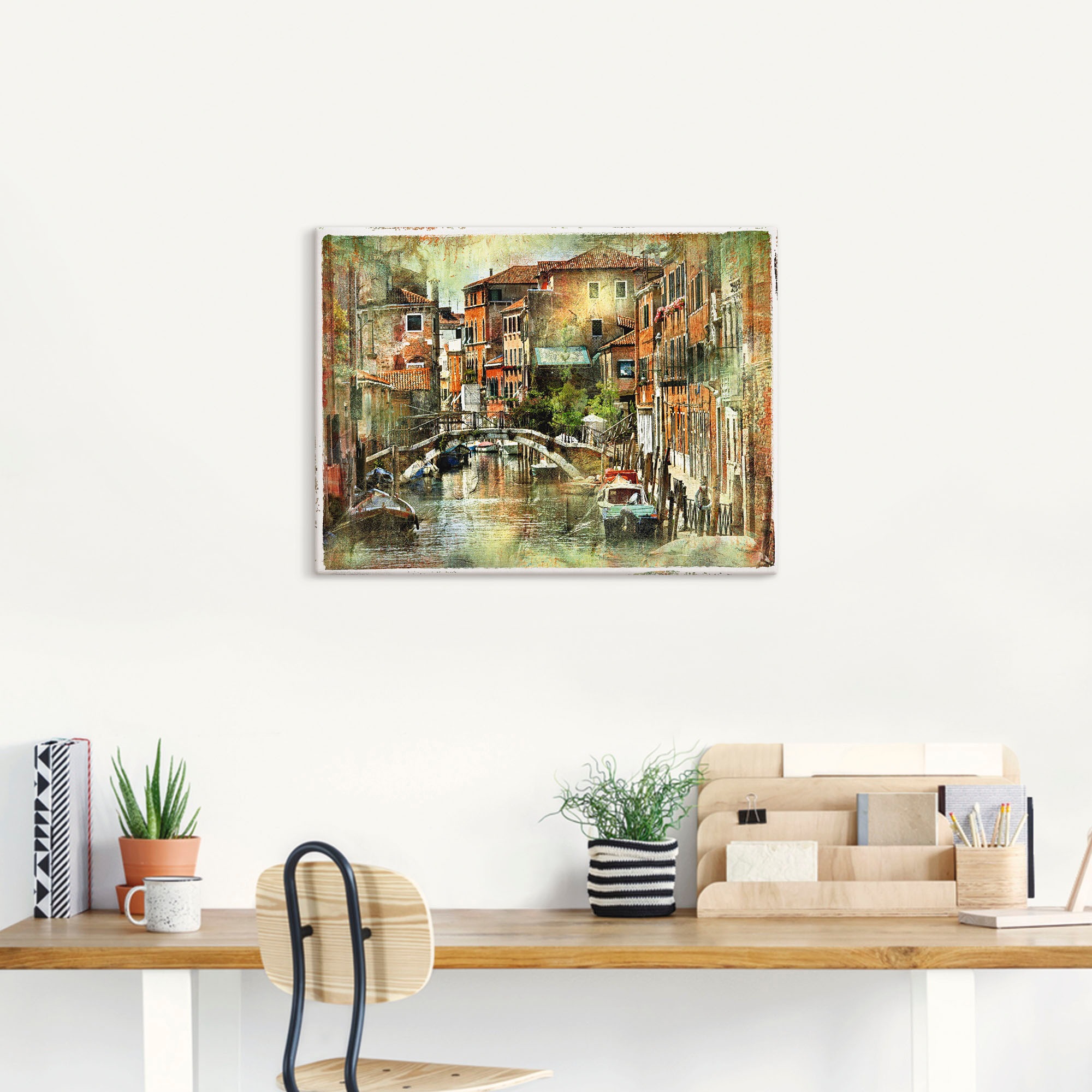 Artland Wandbild "Kanal in Venedig" Italien 1 Stk. tlg. als Leinwandbild, P günstig online kaufen