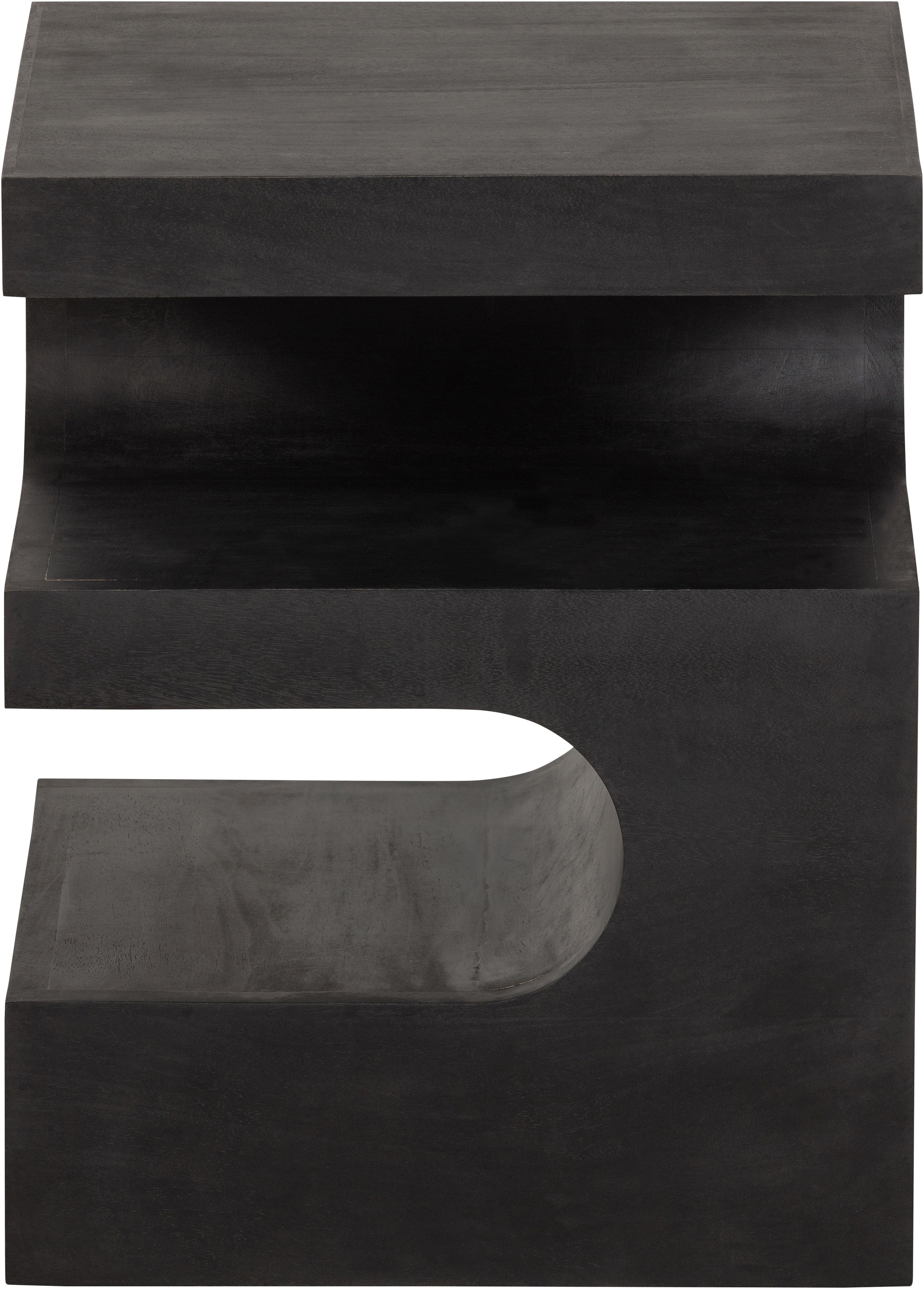 WOOOD Beistelltisch »Toma aus Mangoholz mit gedrehter Formgebung 40x40x50 cm« Tragkraft 15 kg, Plattendicke 5 cm, offener Zwischenboden 13 cm hoch