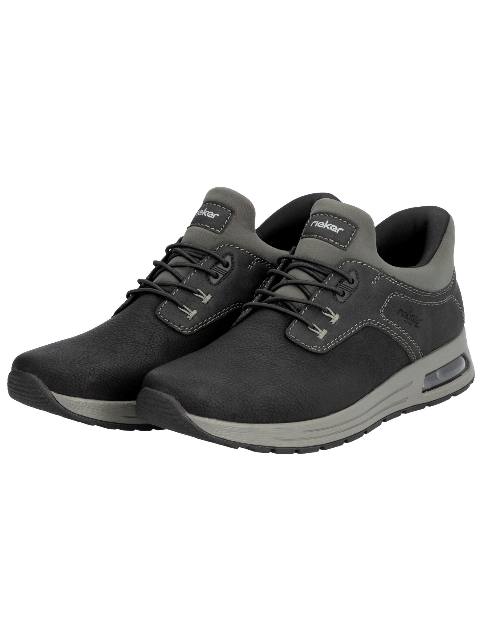 Sneaker RIEKER "Rieker Sneaker Lederimitat", Herren, Gr. 44, schwarz (schwarz, grau), Lederimitat, Schuhe Sneaker 3