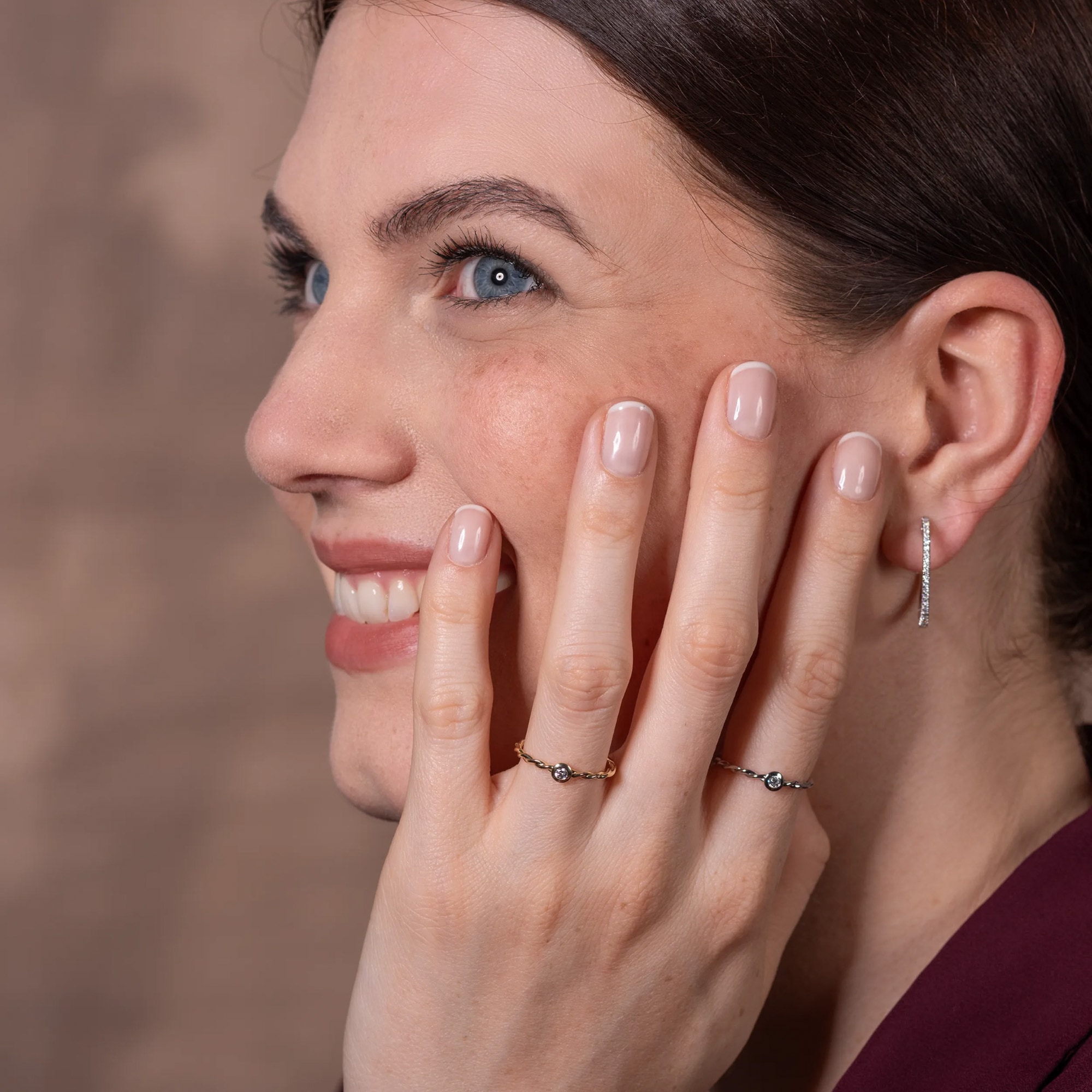 LYOMI Fingerring »585/- Gelbgold 1 synth. Diam. 0,06ct.«