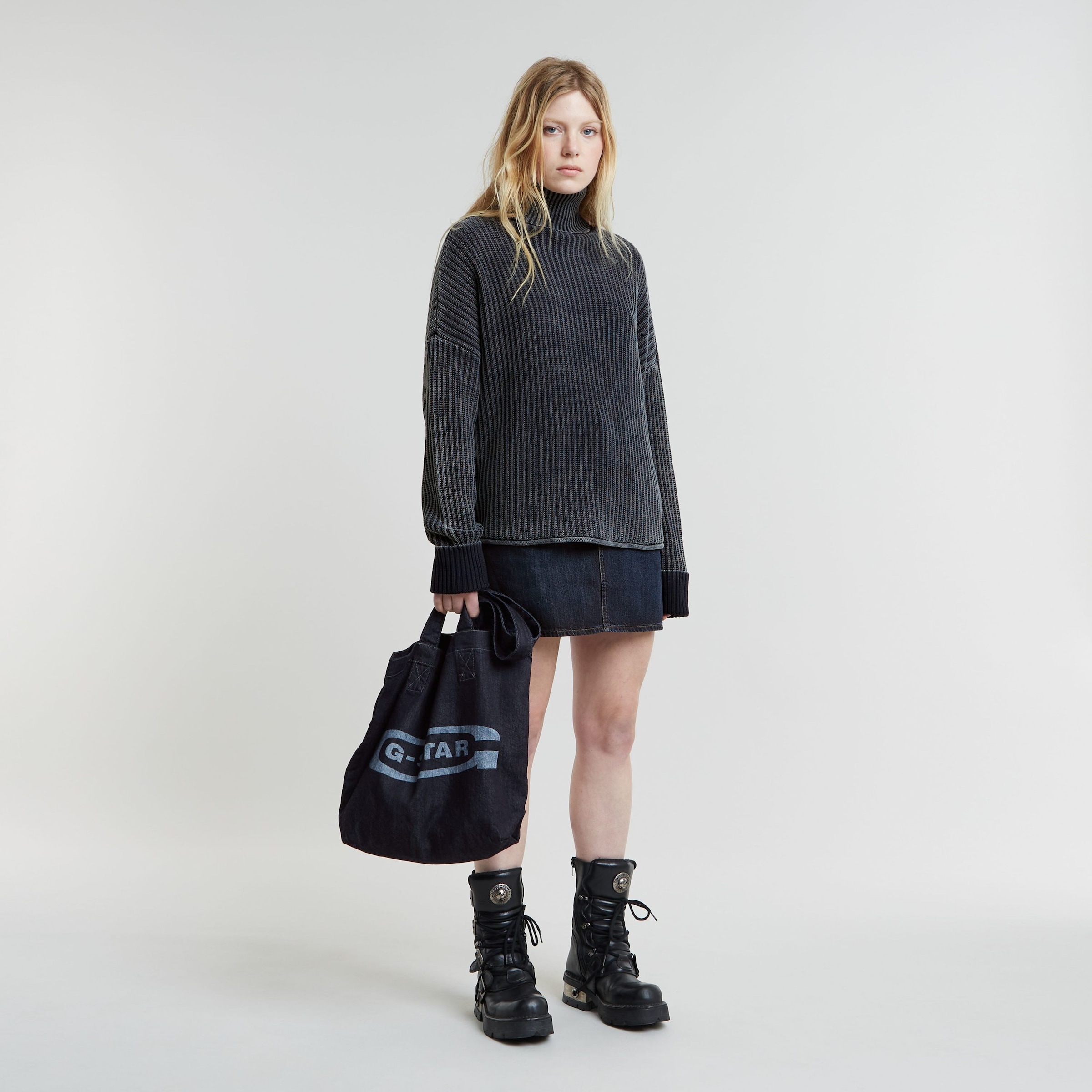 G-STAR Strickpullover »Loose Overdyed Turtle Knit wmn«