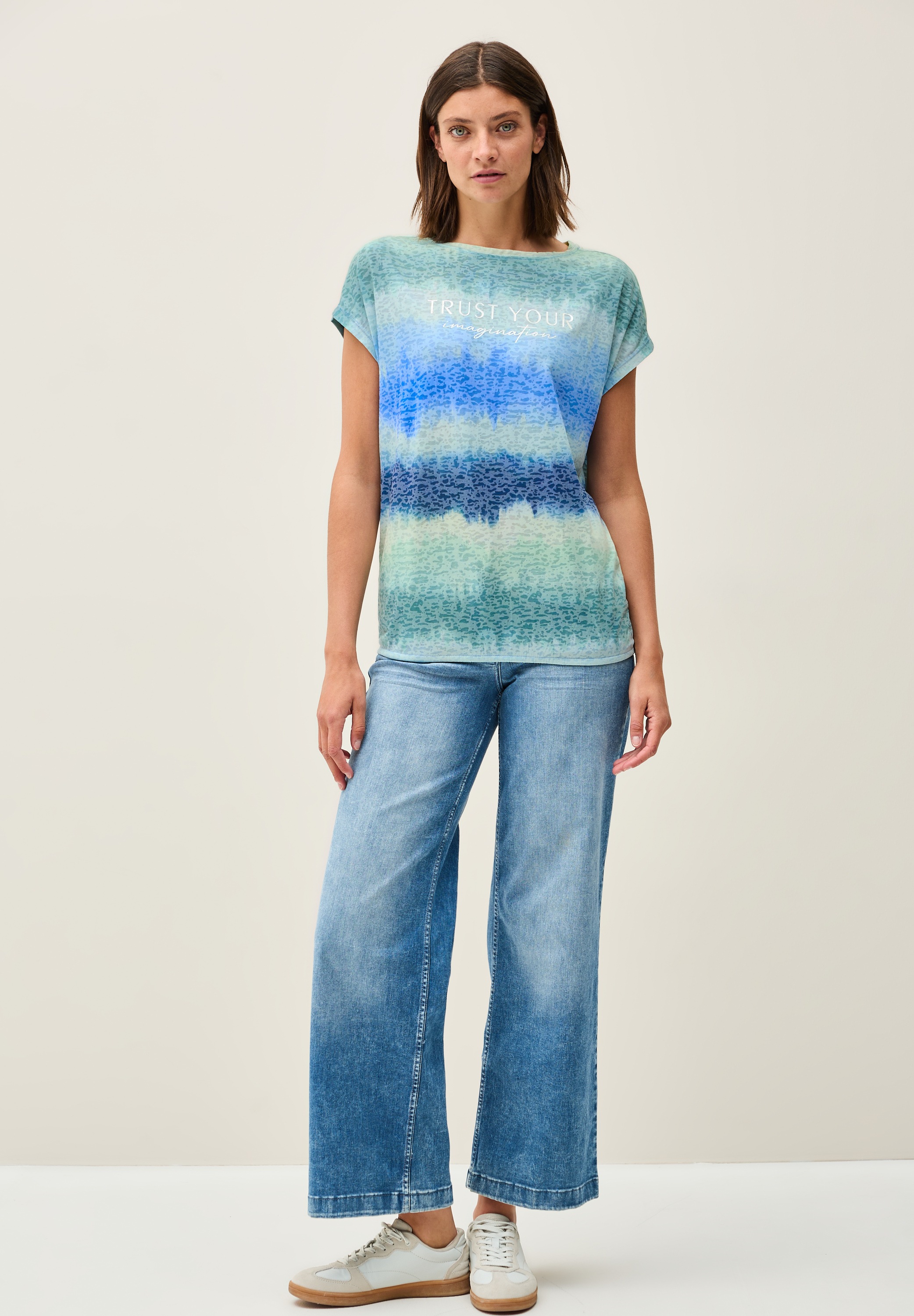 Thumbnail - Cecil Print-Shirt, mit Glitzer-Wording-Print