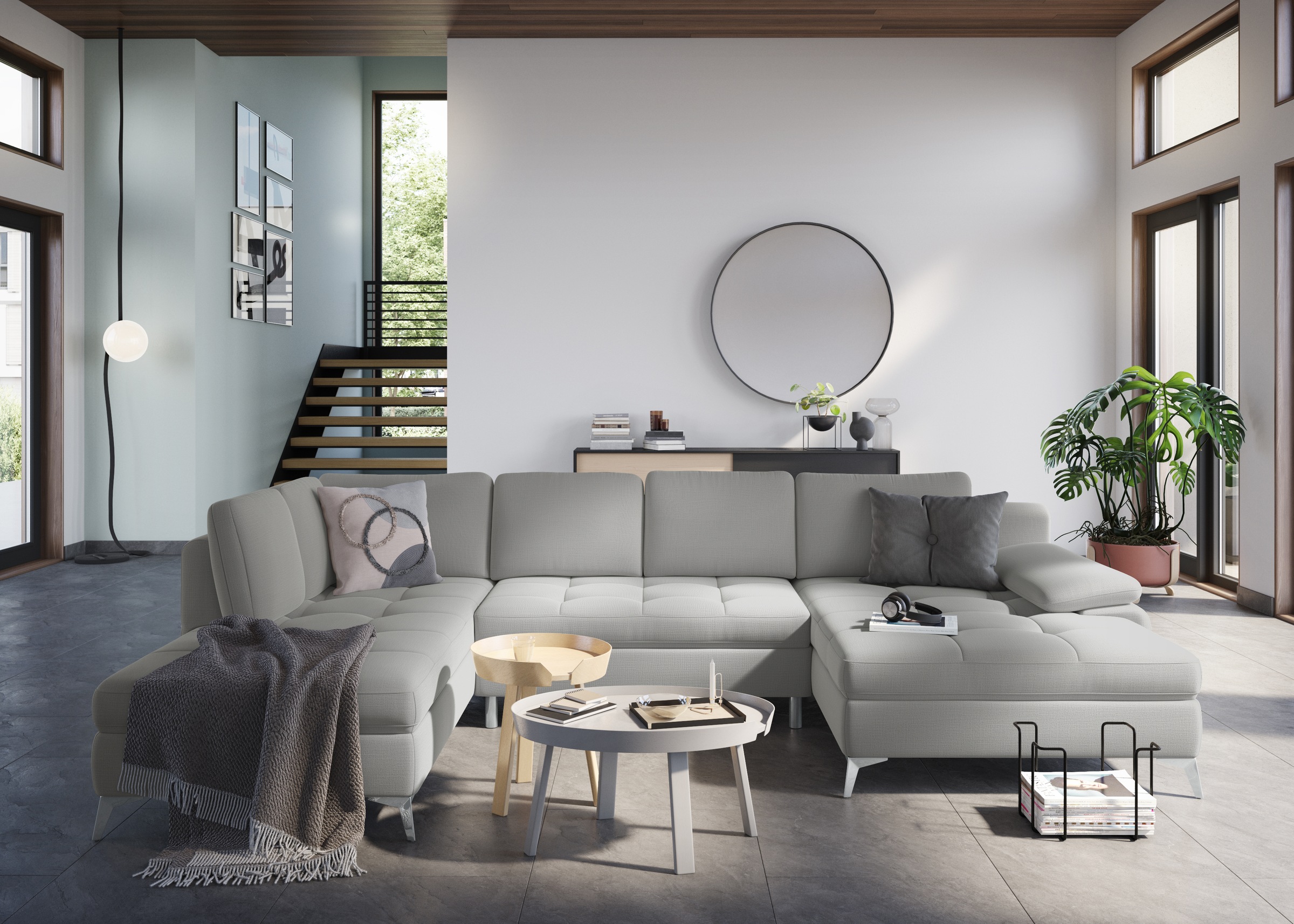 sit&more Wohnlandschaft "Latigo U-Form" mit Recamiere, wahlweise mit Bettfu günstig online kaufen